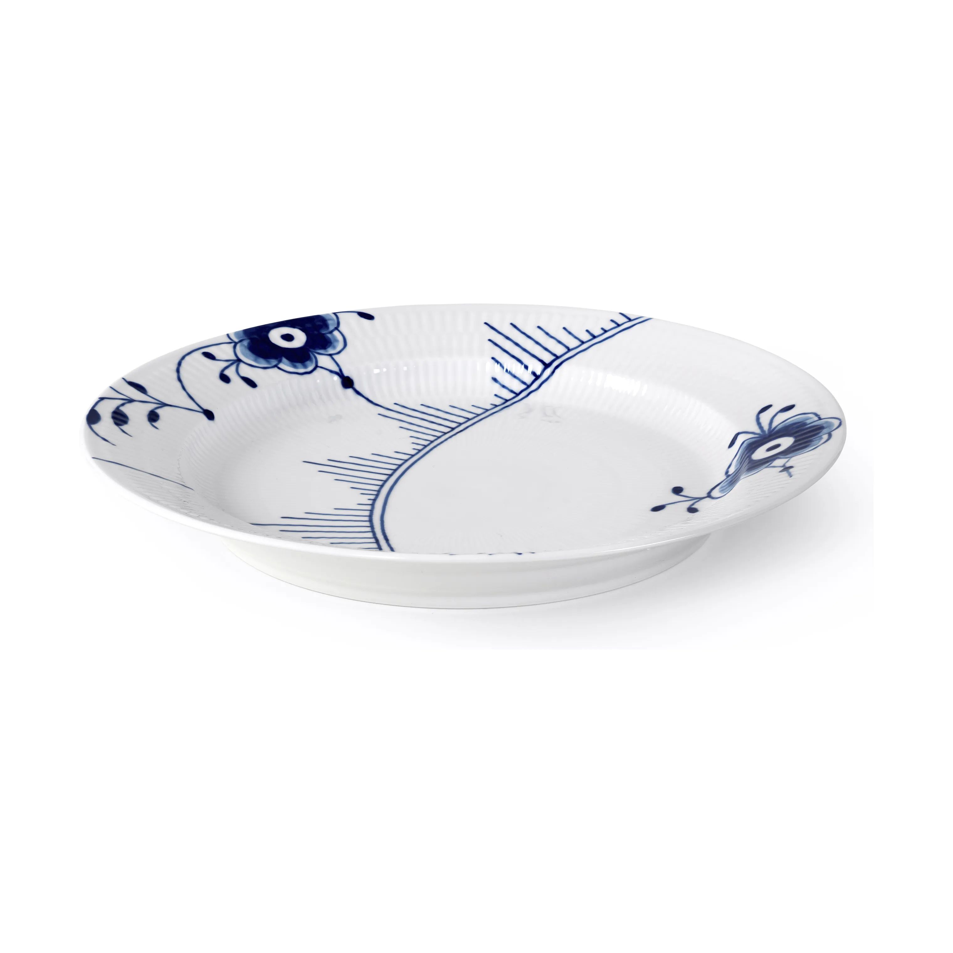 Royal Copenhagen Serveringsfade Blå Mega Riflet Fad i 35 cm, 1