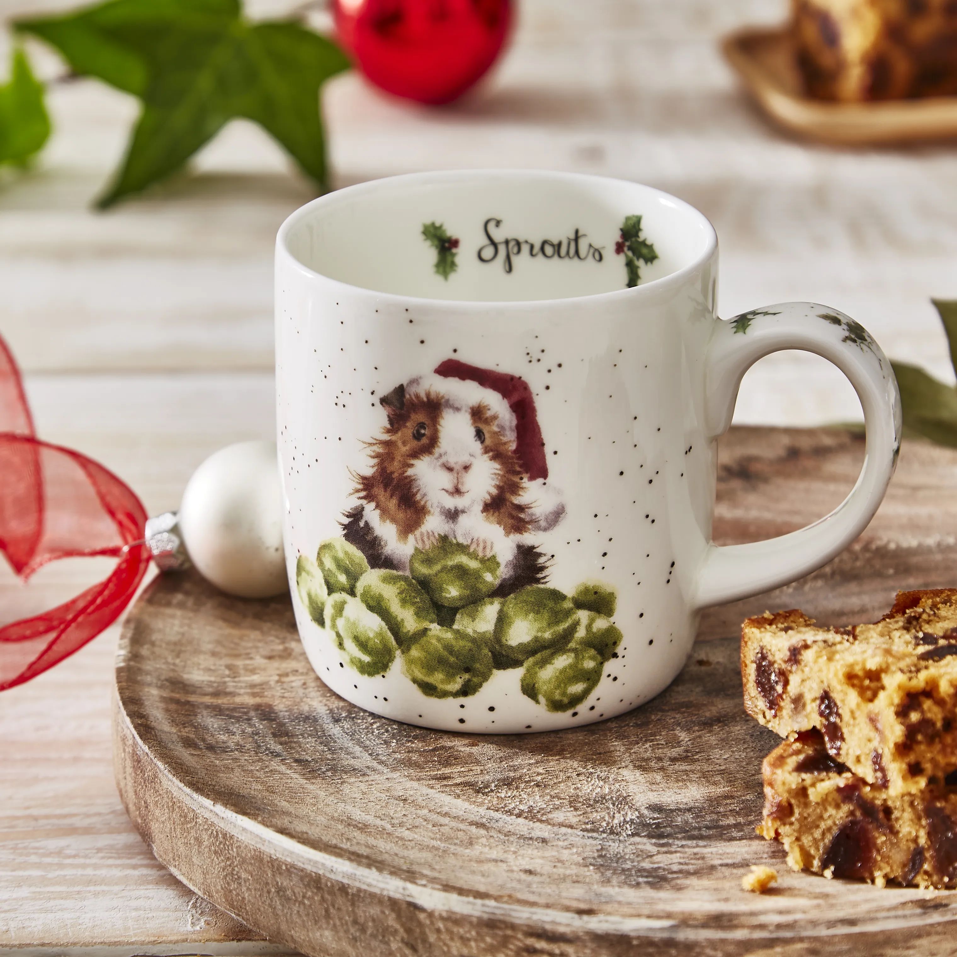 Royal Worcester Krus og kopper med hank Wrendale Krus - Sprouts i Marsvin og rosenkål, 2