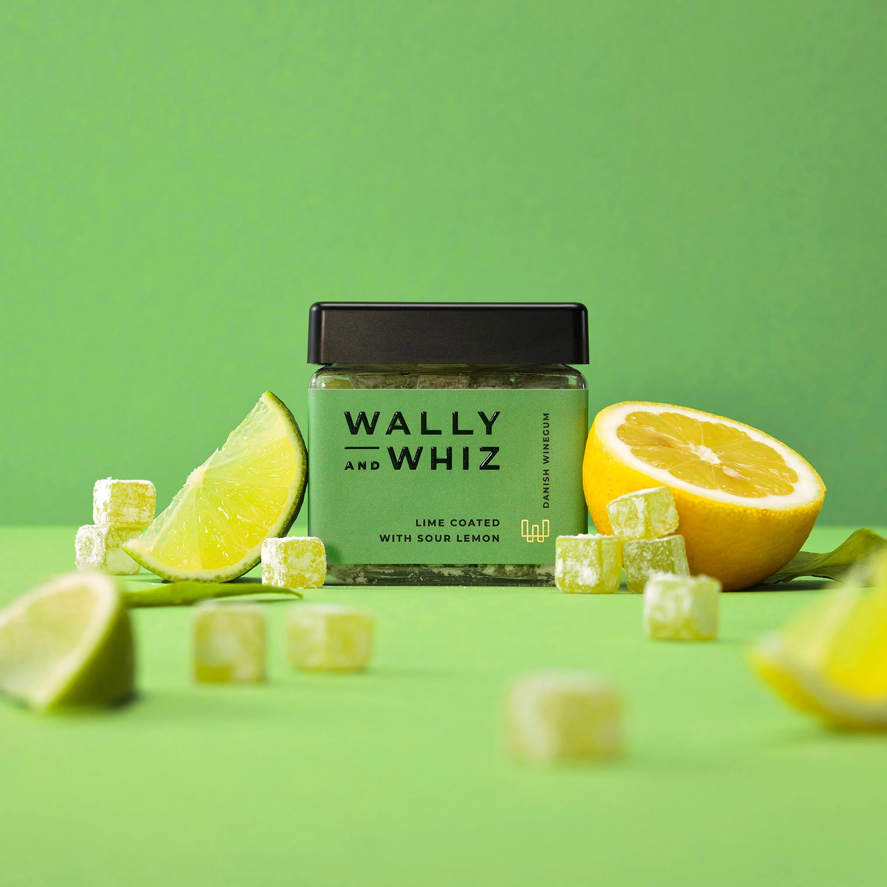 Wally and Whiz Søde sager Vingummi - Lime med sour citron i 140 gram, 2