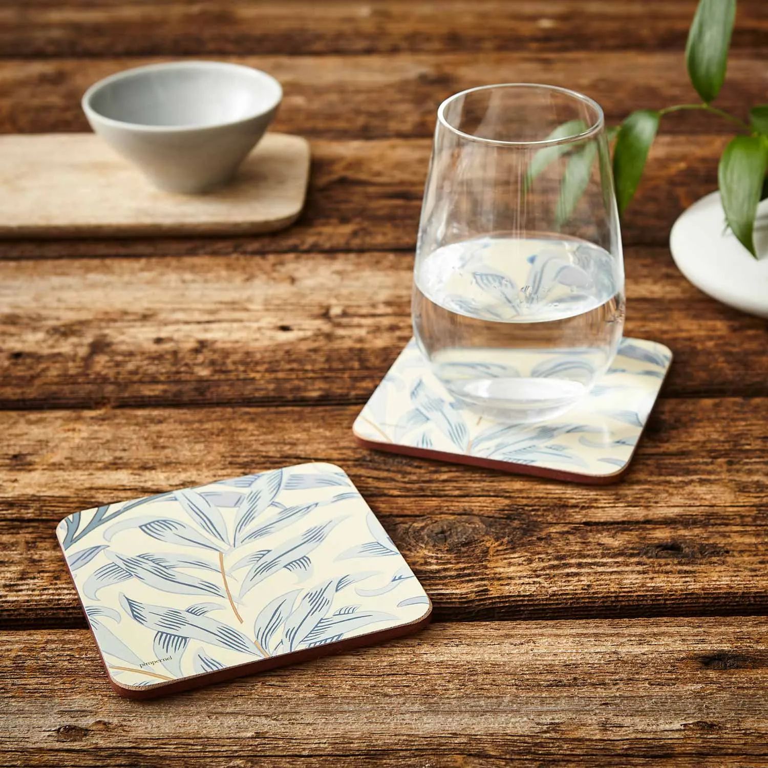 Pimpernel Glasbrikker og coasters Morris & Co Glasbrikker - 6 stk. i Lyseblå, 2