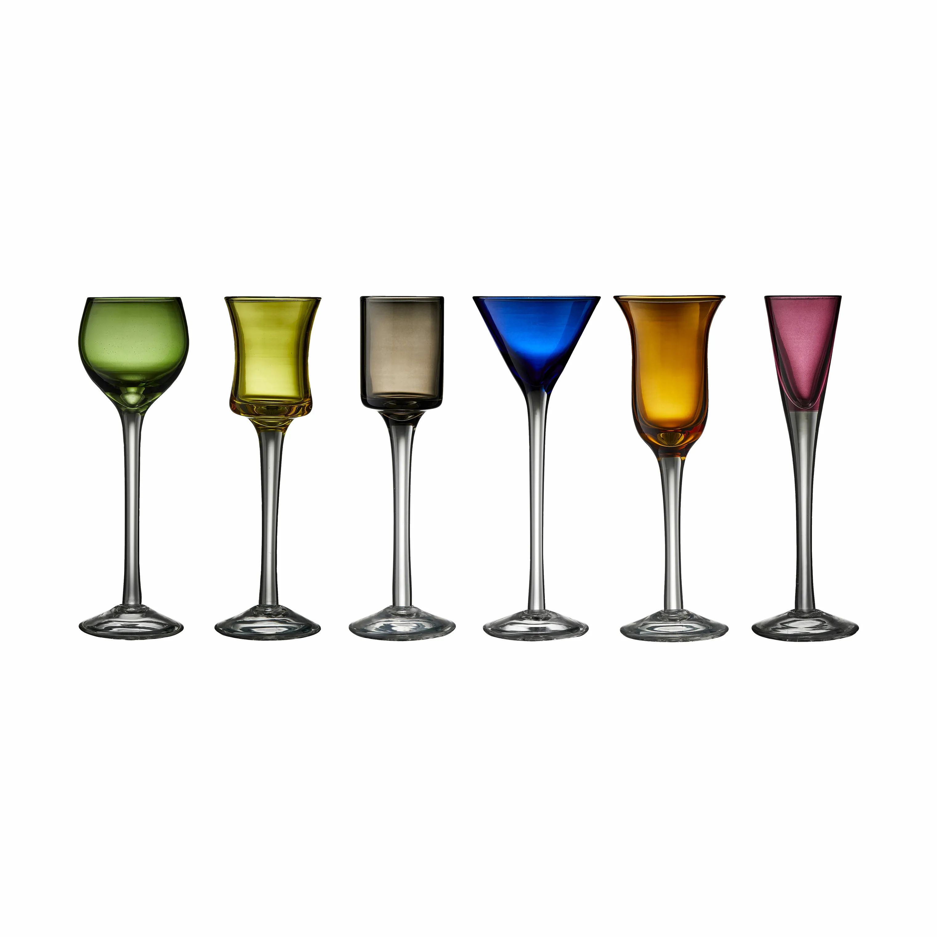 Lyngby Glas Snapseglas Snapseglas - 6 stk. i Multifarvet, 1