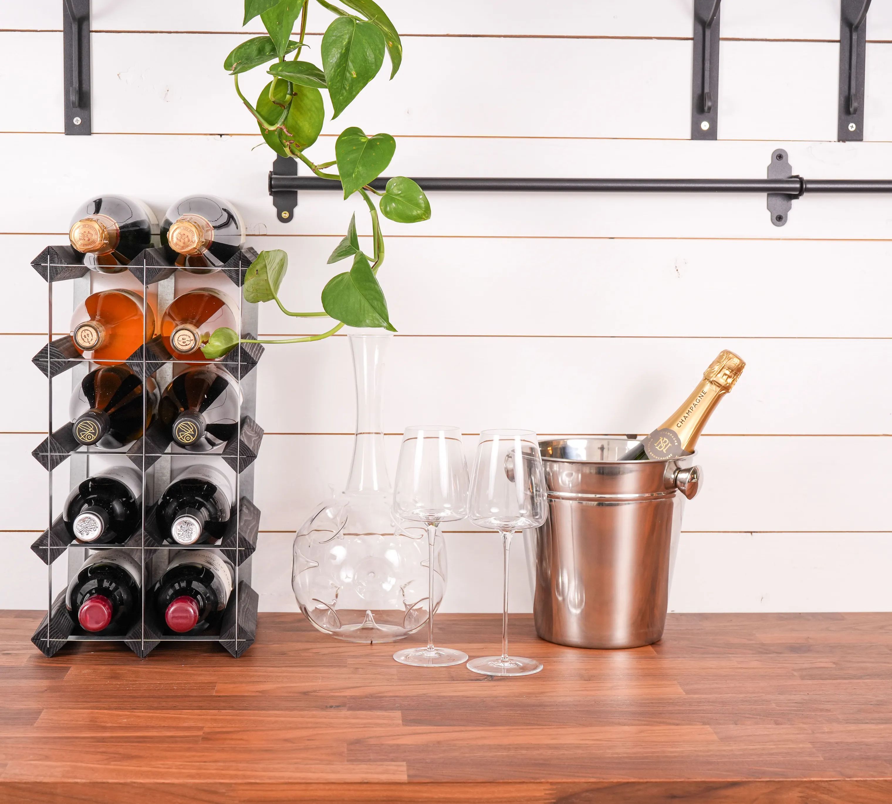 Traditional Wine Racks Vinreoler Vinreol i Sort ask, 12 flasker, 3