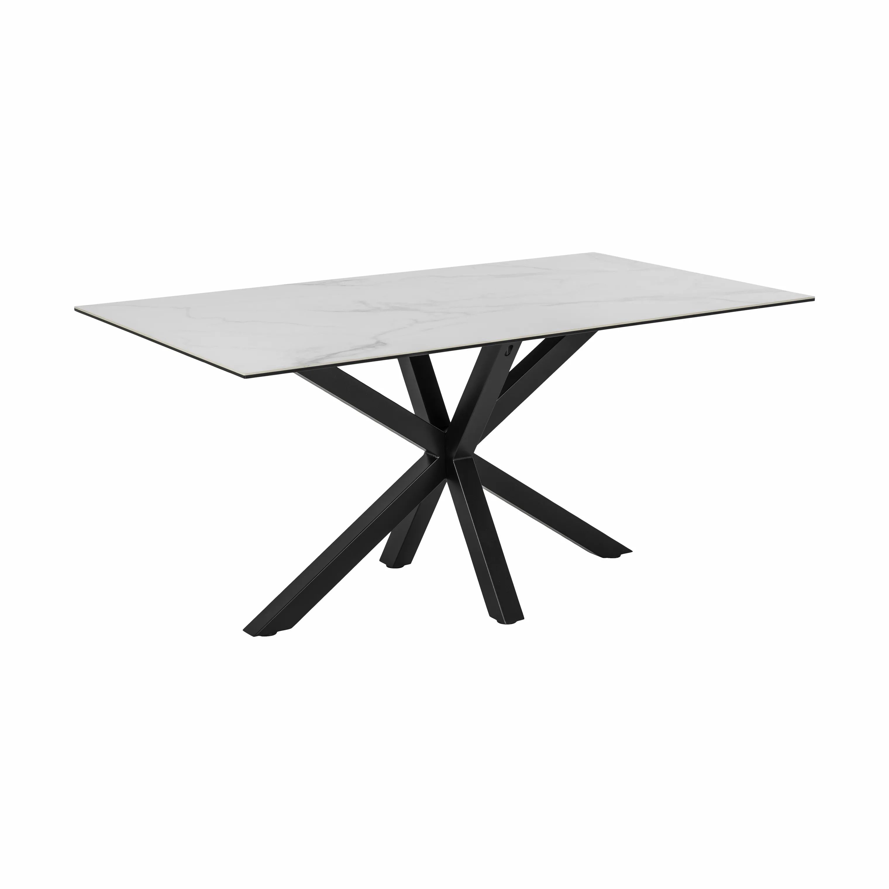 CASA Living Spiseborde Heaven Spisebord i Hvid Akranes/sort, H75,5 x B160 x L90 cm, 3