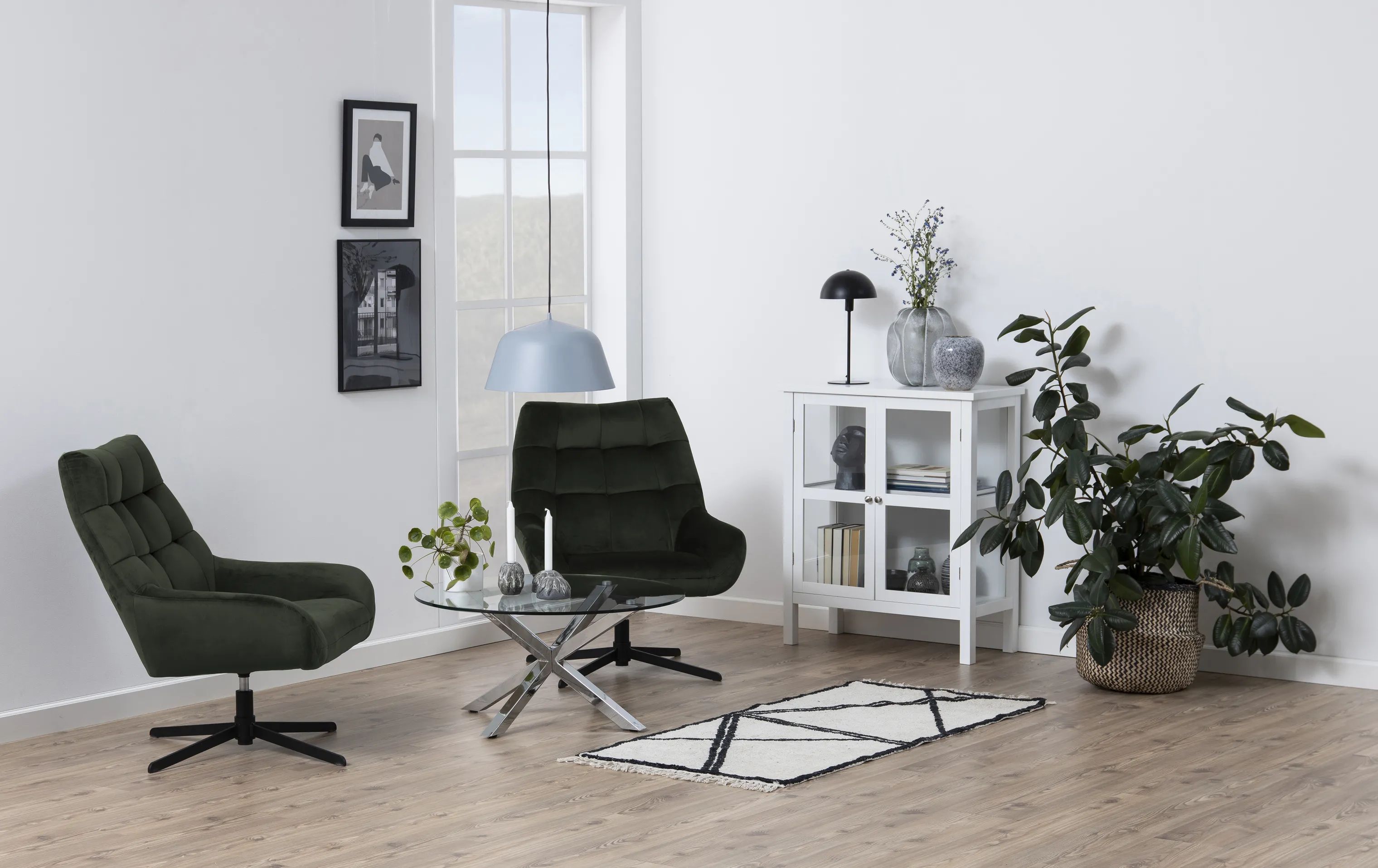 CASA Living Lænestole Paris Stol i Mørkegrøn/sort, 3