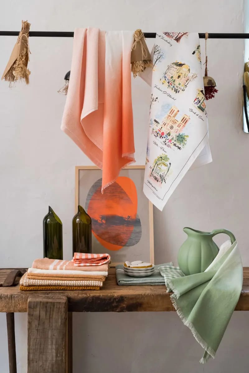 Winkler Viskestykker Tie&Dye Viskestykke  - 6 stk. i Peach, 5