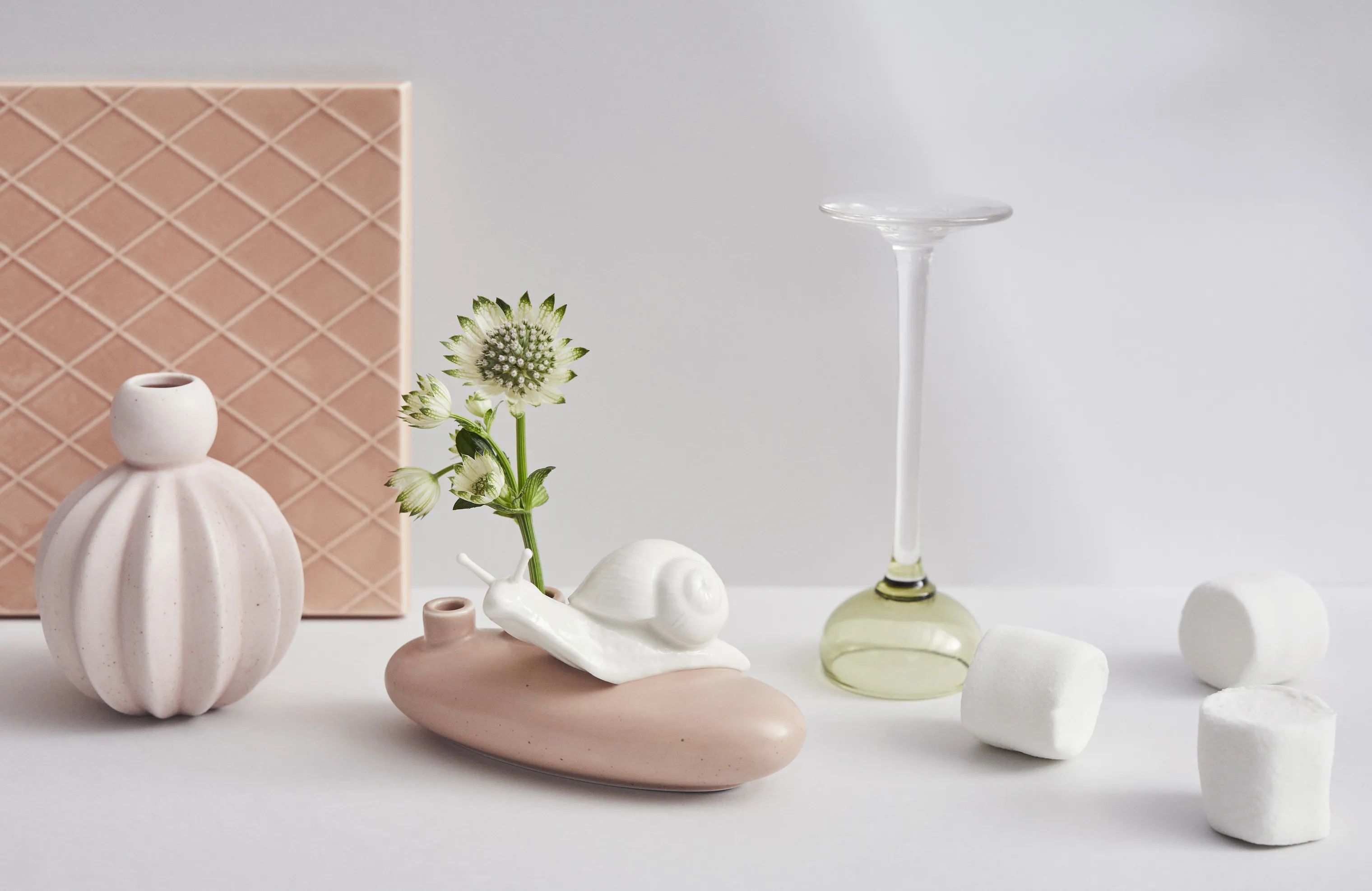 Dottir Vaser Sweet Stories Snail Vase i Rose, 2