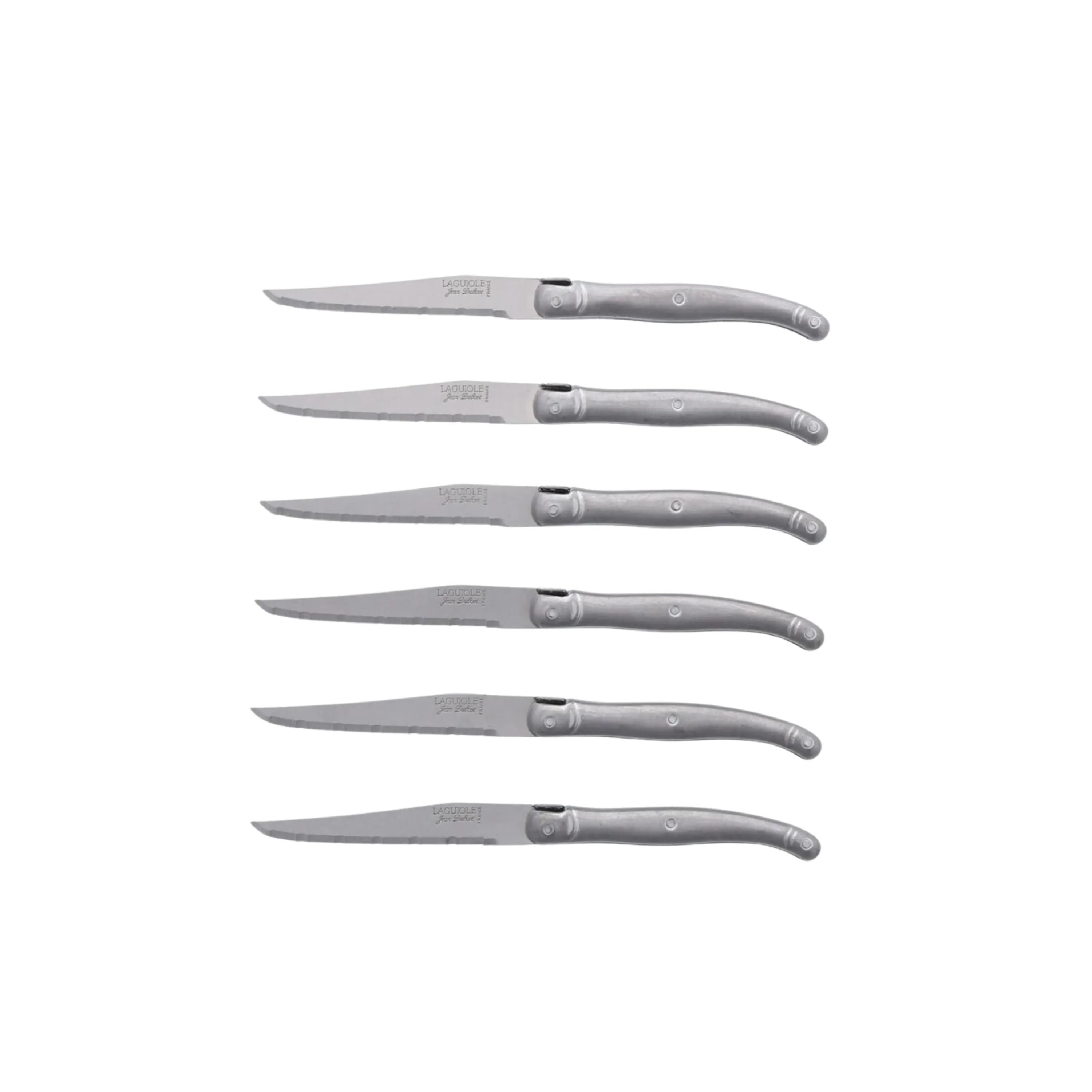 Jean Dubost Bordknive Laguiole Knive - 6 stk. i Sølvfarvet, 1