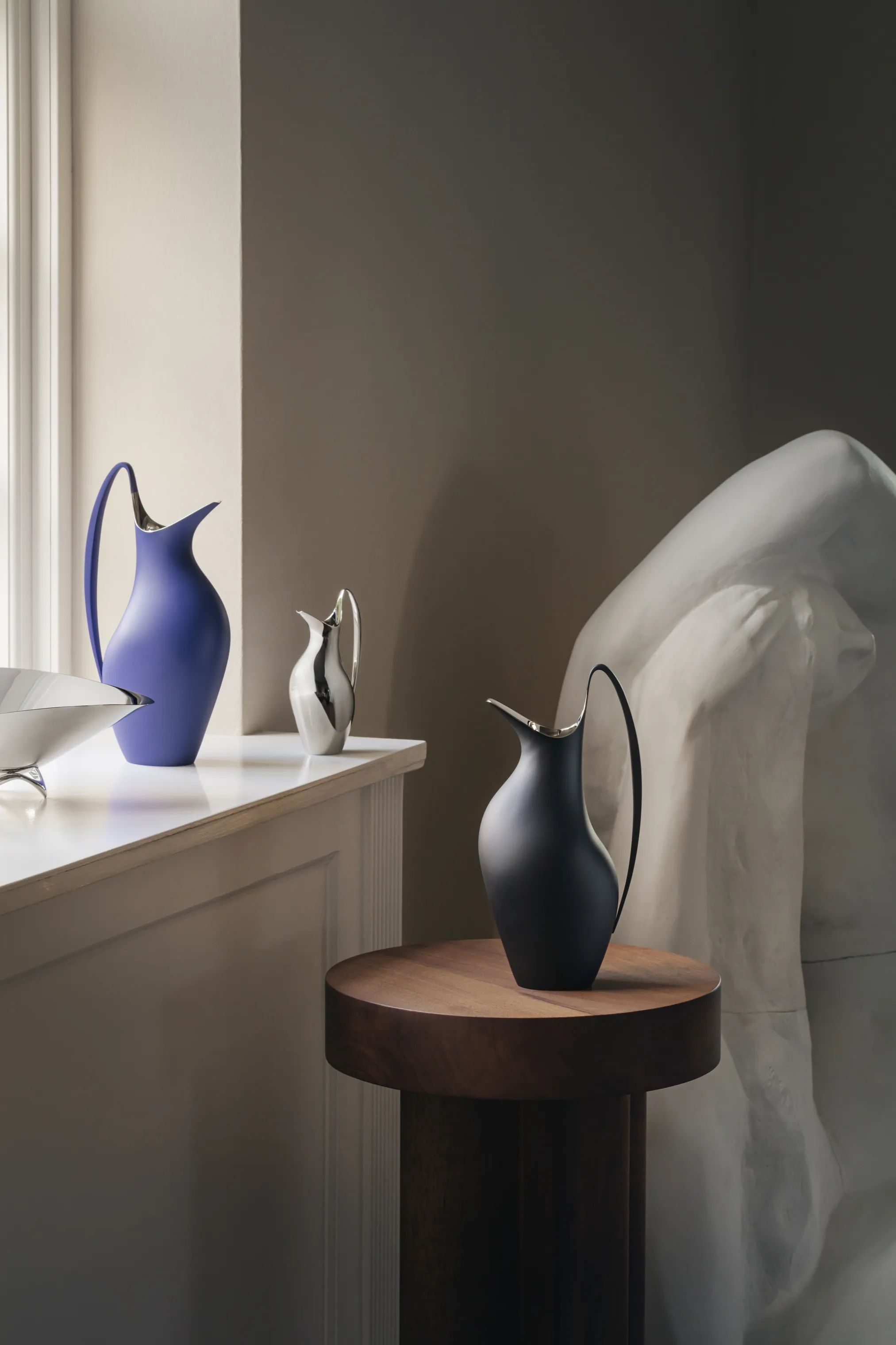 Georg Jensen Mælke- og flødekander Henning Koppel Koppel Flødekande i Stål, 3