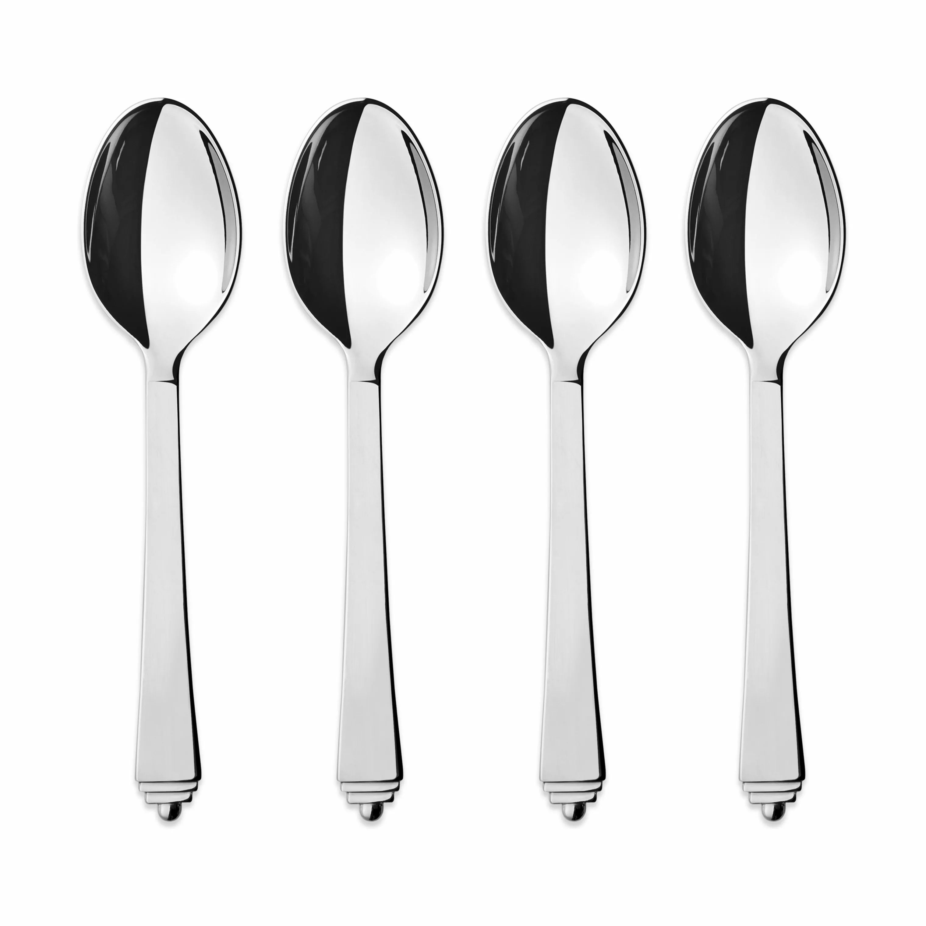 Georg Jensen Kaffe- og teskeer Pyramide Teske Stor - 4 stk. i Sølvfarvet, 14,2 cm, 1