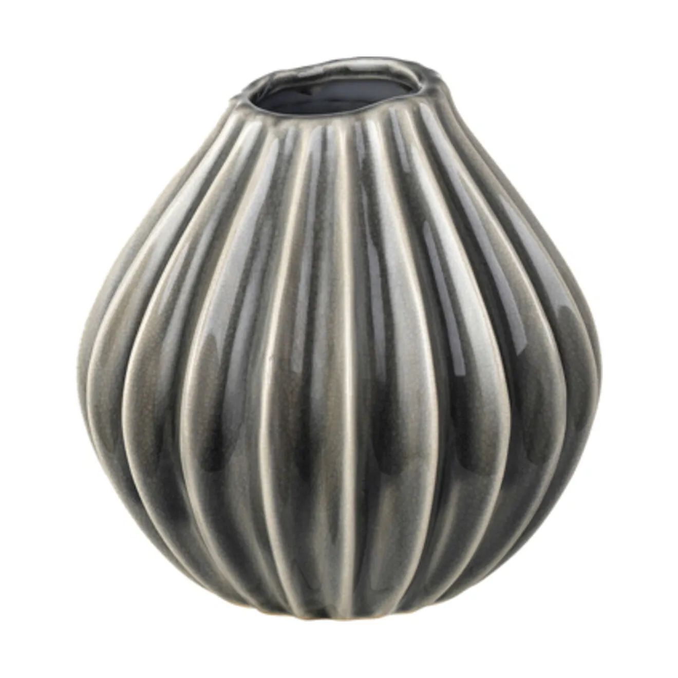 Broste Copenhagen Vaser Wide Vase i Smoke Grey, H15 x Ø15, 1