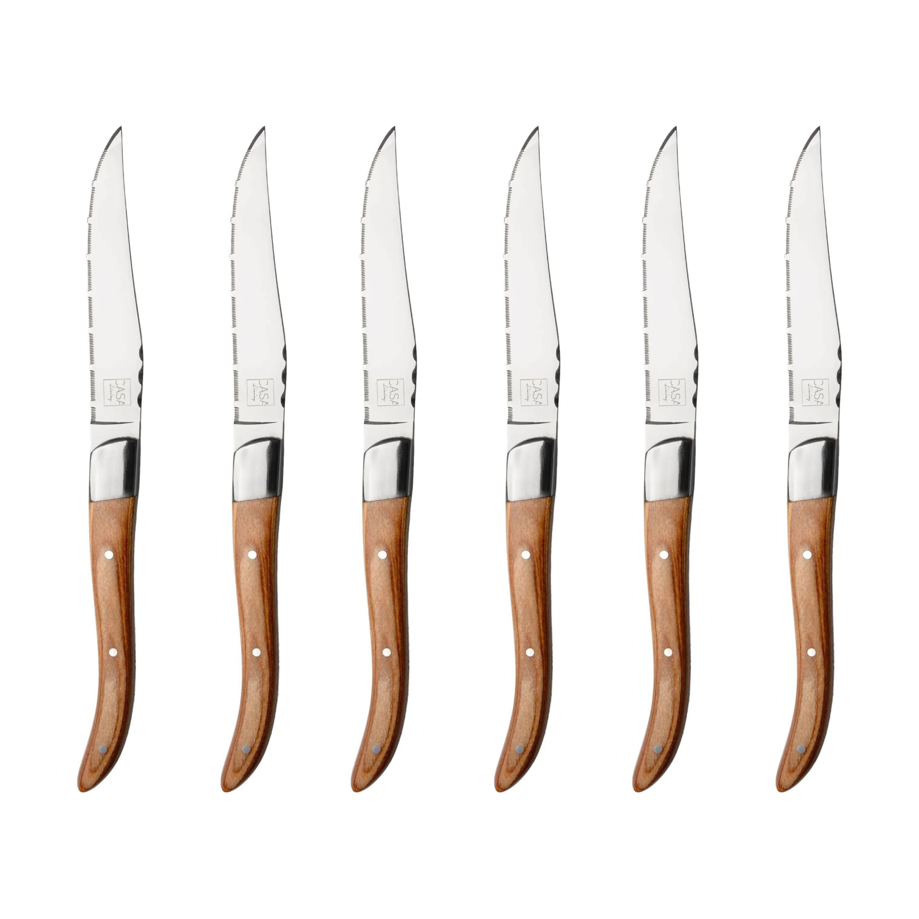 CASA Living Steakknive Ranch Steakkniv - 6 stk. i Lyst træ, 1