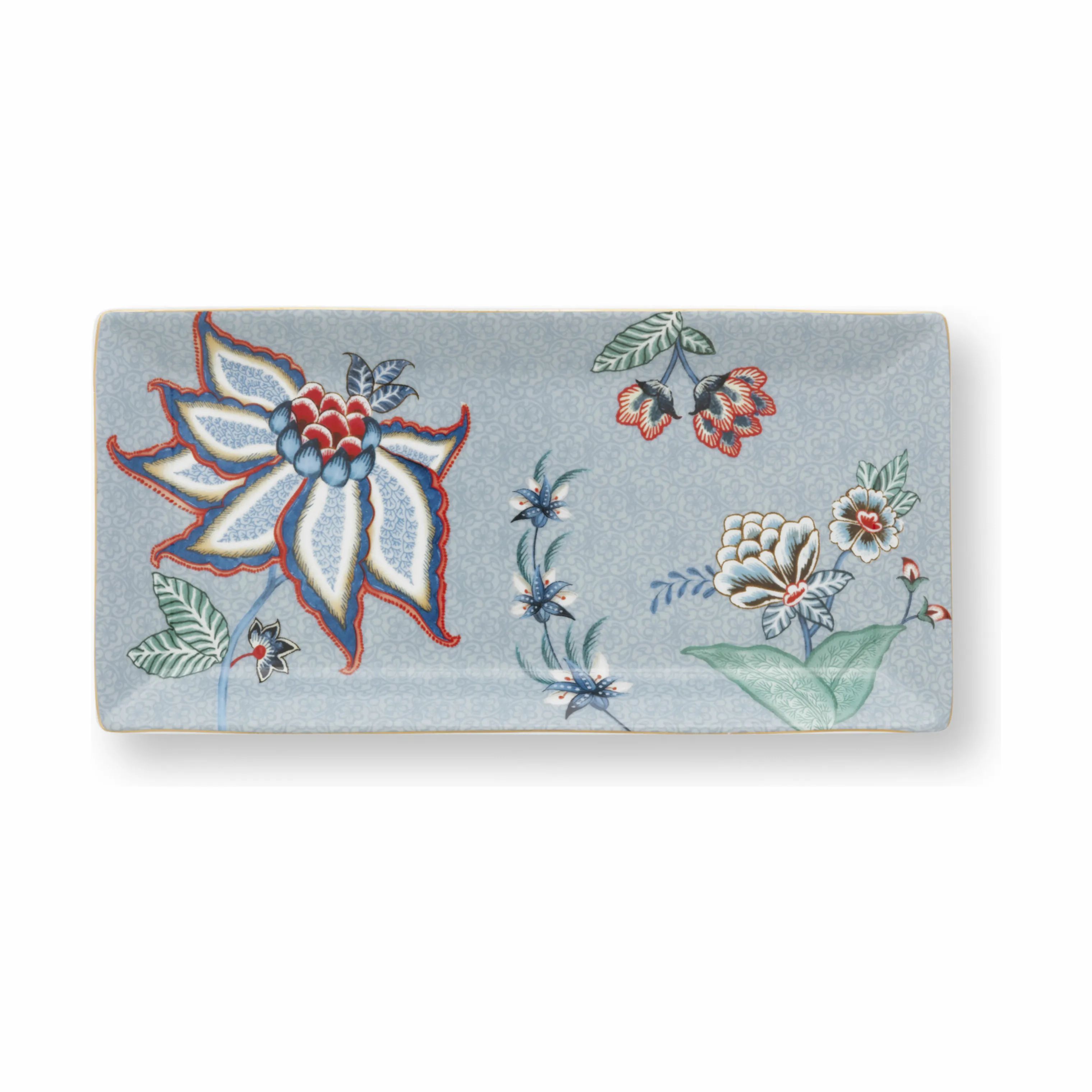 PIP Studio Bestiksæt Square Oriental Flower Festival Sushisæt - 5 dele i Blue flowers, 2