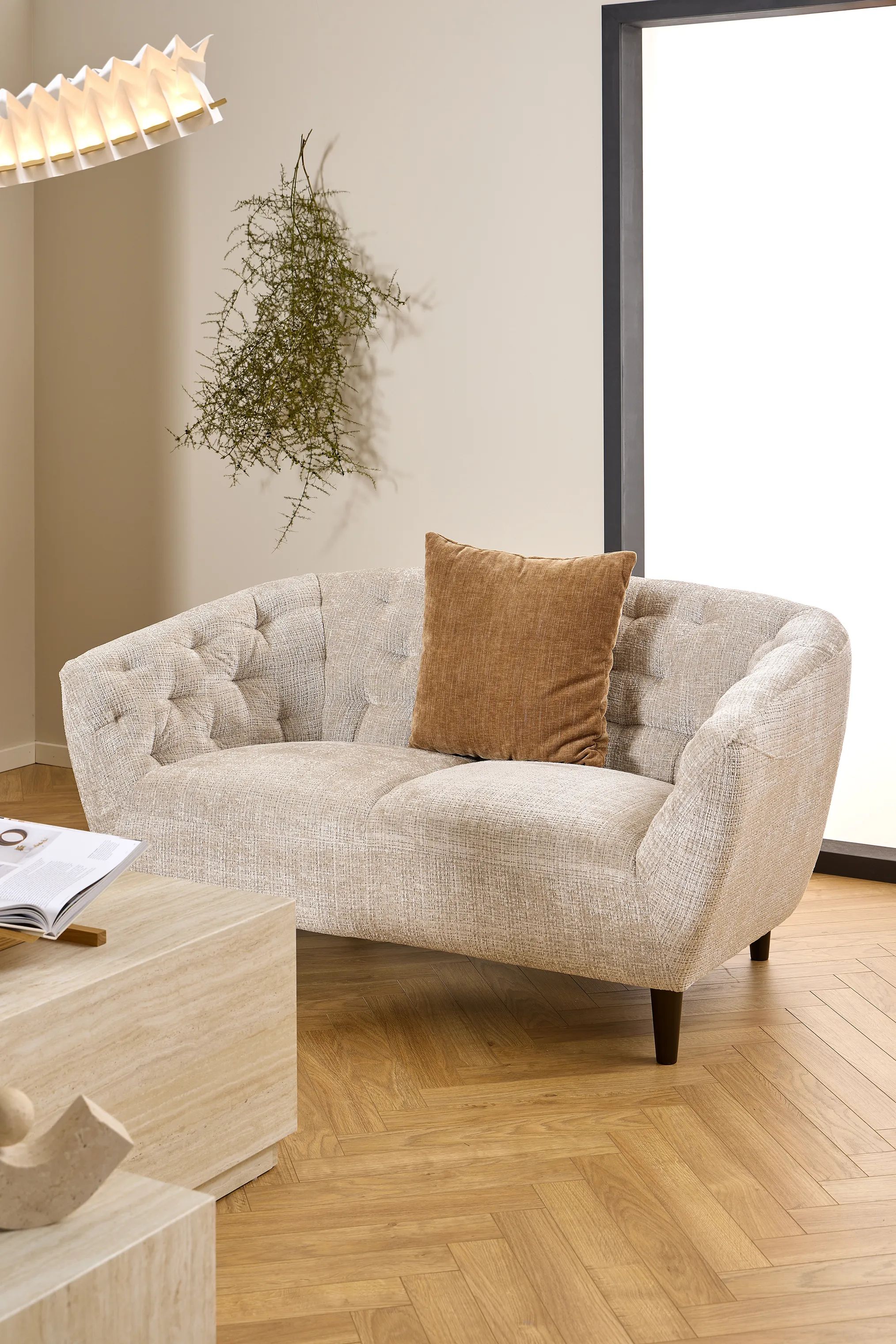 CASA Living Sofaer Ria Sofa i Beige/sort, 150 cm, 3