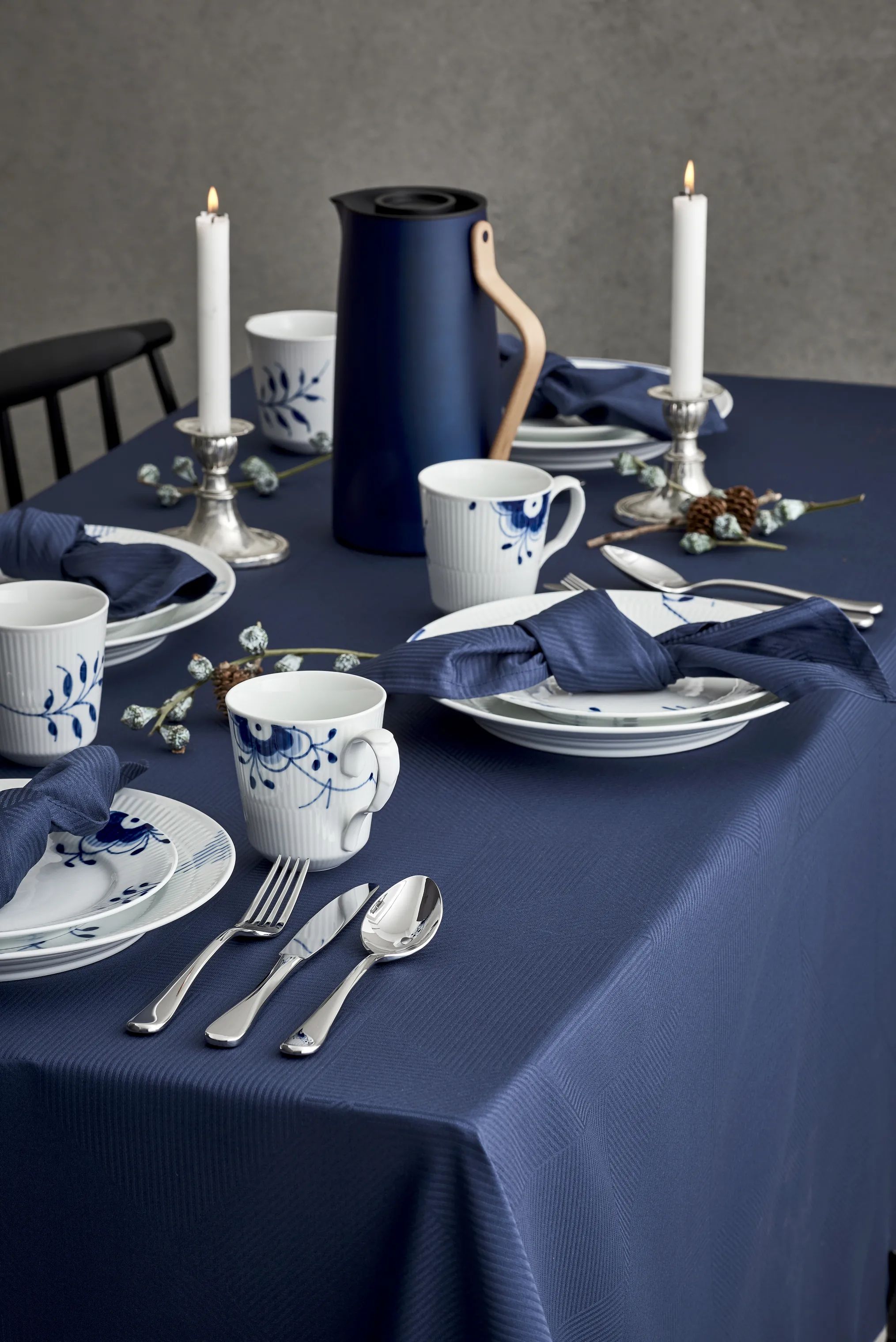 Royal Copenhagen Frokosttallerkener Blå Mega Riflet Frokosttallerken #2 i Frokosttallerken #2, 6