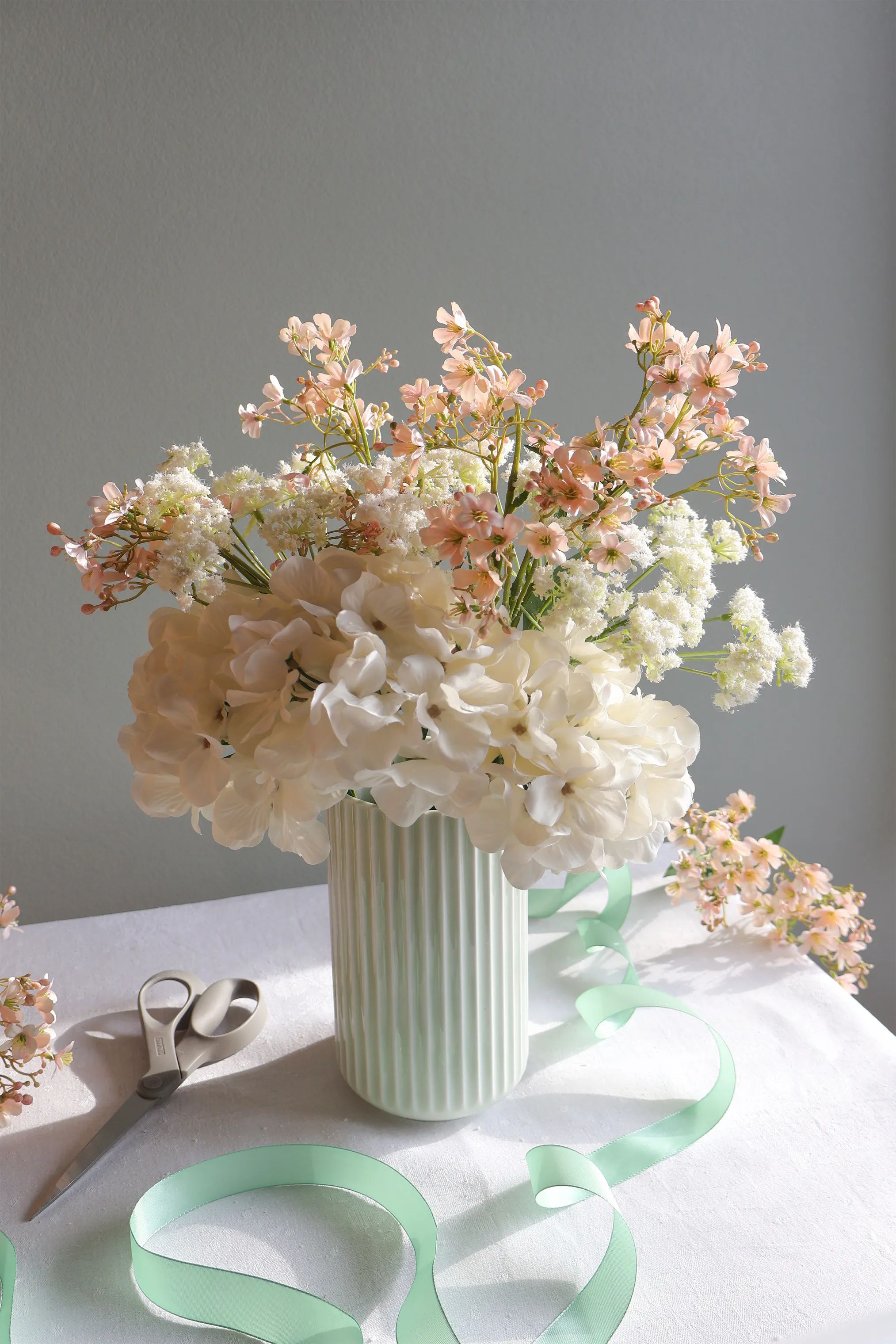 CASA Living Kunstige blomster Kunstig Blomst - Hortensia i hvid, 2