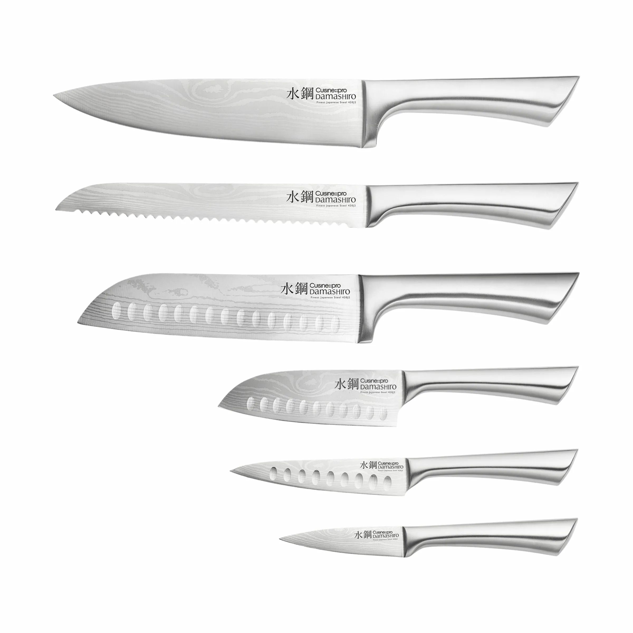 THE CUSTOM CHEF™ Knivblokke med knive Cuisine::pro®
Damashiro® Cuisine::pro Damashiro® Kin Knivblok - 7 dele i Sølvfarvet, 4