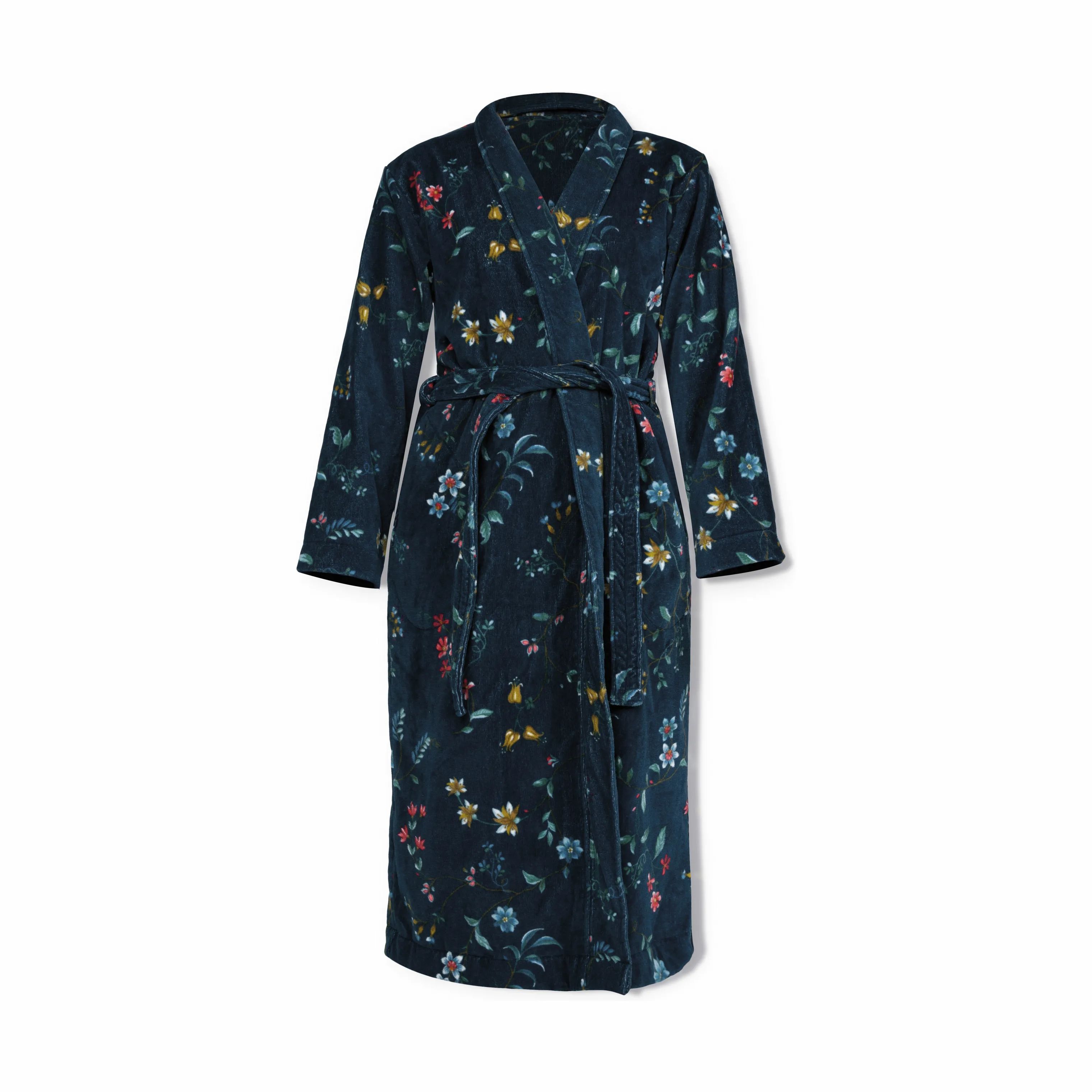 PIP Studio Morgenkåber Les Fleurs Badekåbe i Dark blue , Str. M, 1