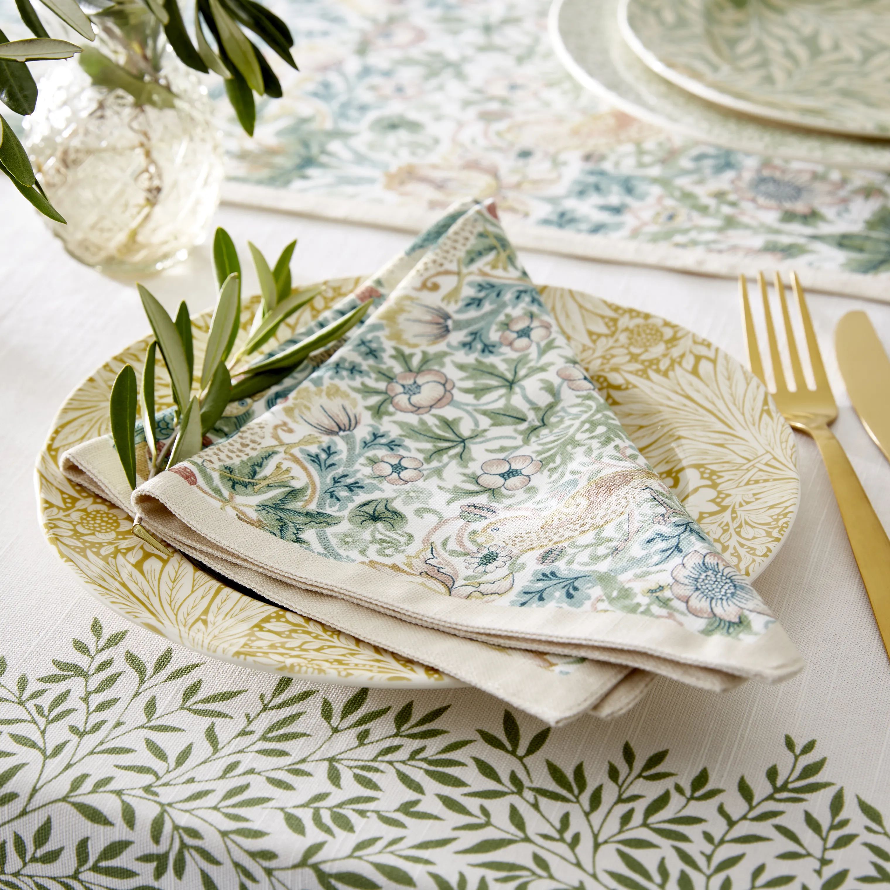Spode Stofservietter Morris & Co Stofservietter - 2 stk. i Lyserød/Grøn/blå, 5