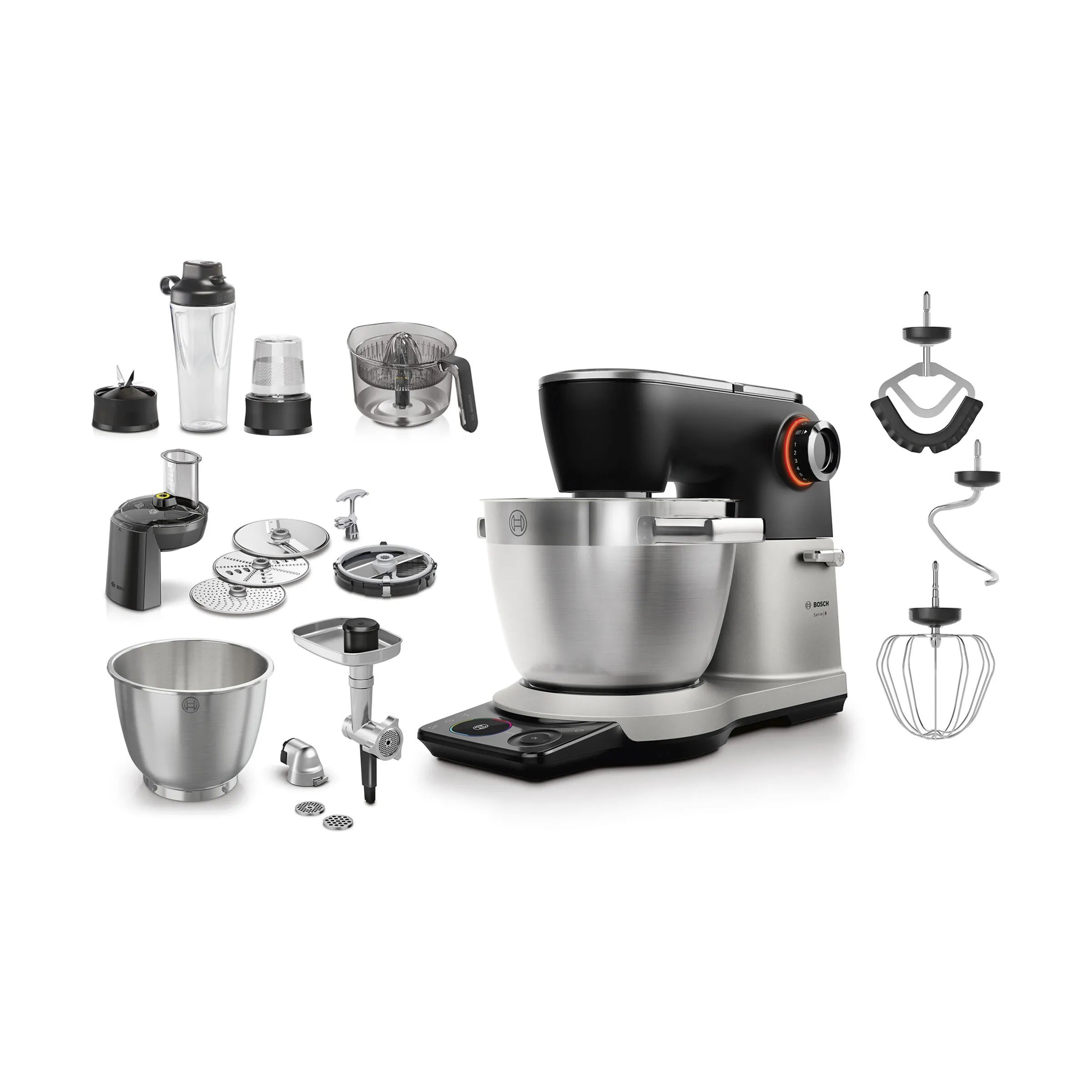 Bosch Røremaskiner Serie 8 Køkkenmaskine i Sort/stor pakke, 1