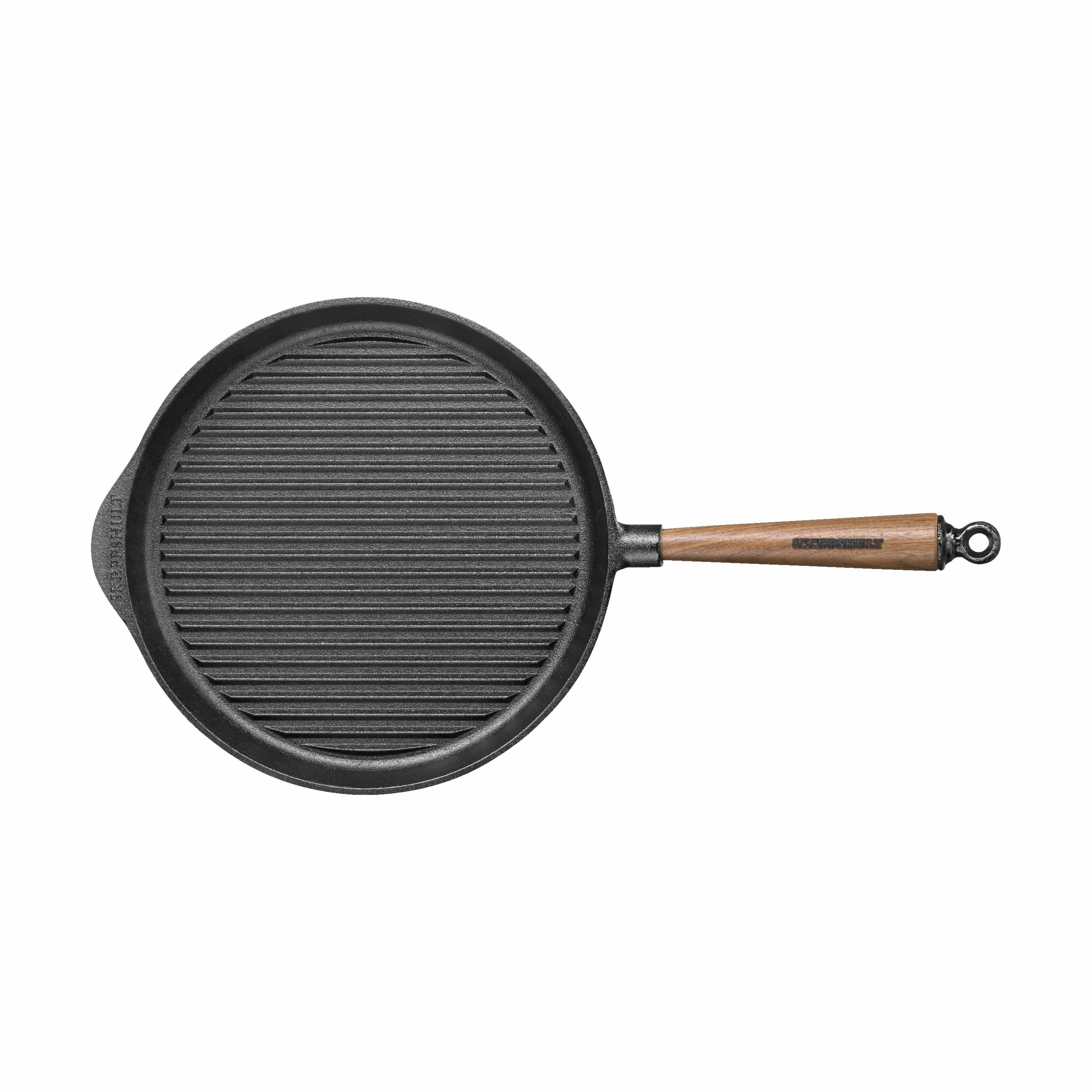Skeppshult Grillpander Walnut Valnød Grillpande i Sort/Træ, 28 cm, 1