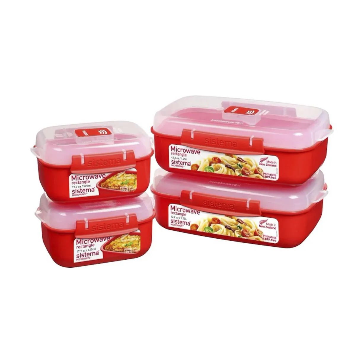 Sistema Opbevaringsbokse Microwave Opbevaringsboks - 4 stk. i Rød, 1