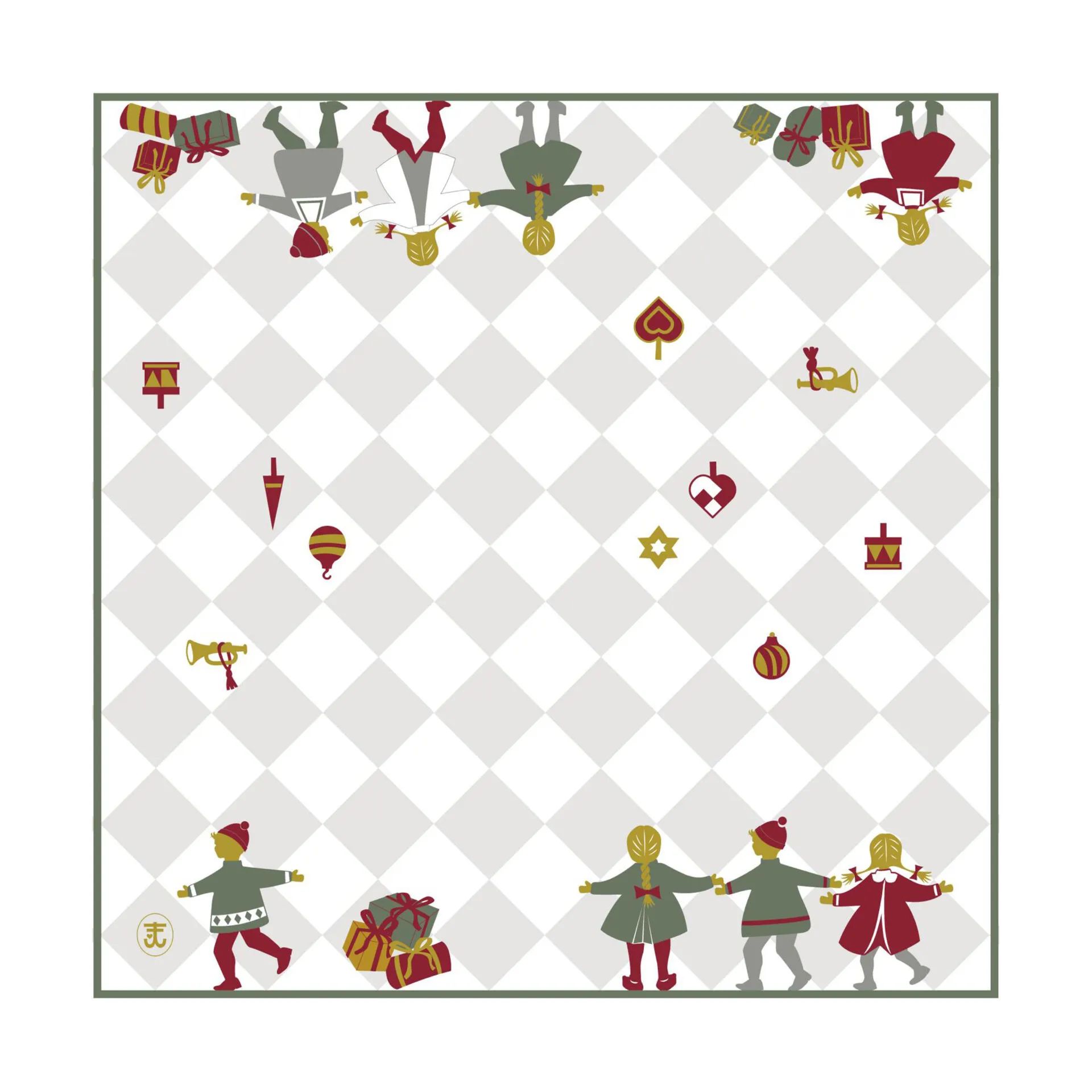 Jette Frölich Design Stofservietter Dancing Children Dansende Børn Serviet - 2 stk. i Hvid, 1