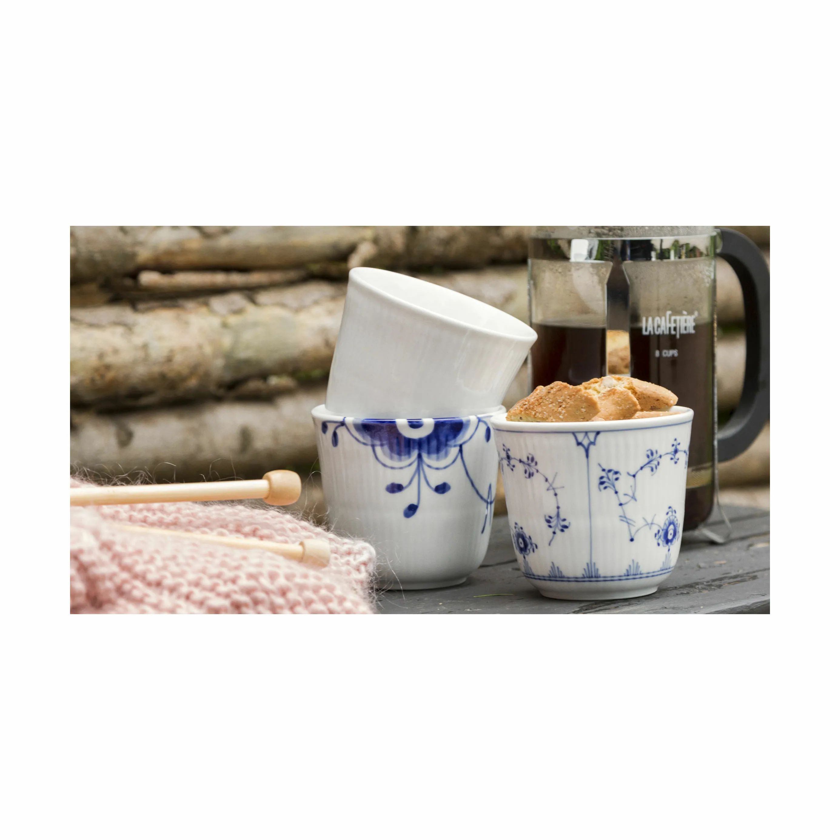 Royal Copenhagen Krus og kopper uden hank Gifts with History Krus - 3 stk. i blå/hvid, 26 cl, 4