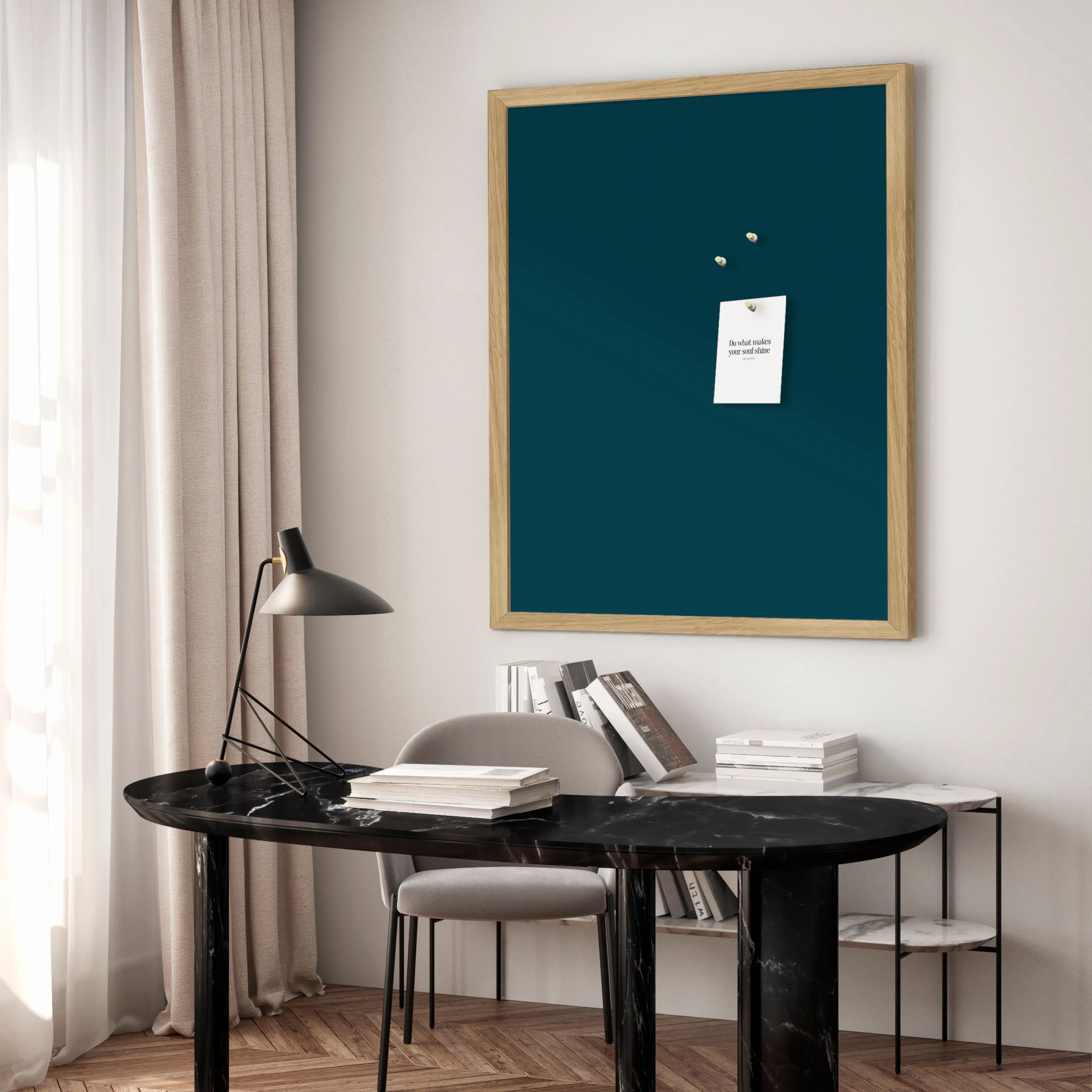 Incado Lærredstryk Opslagstavle i Midnight Teal, 3