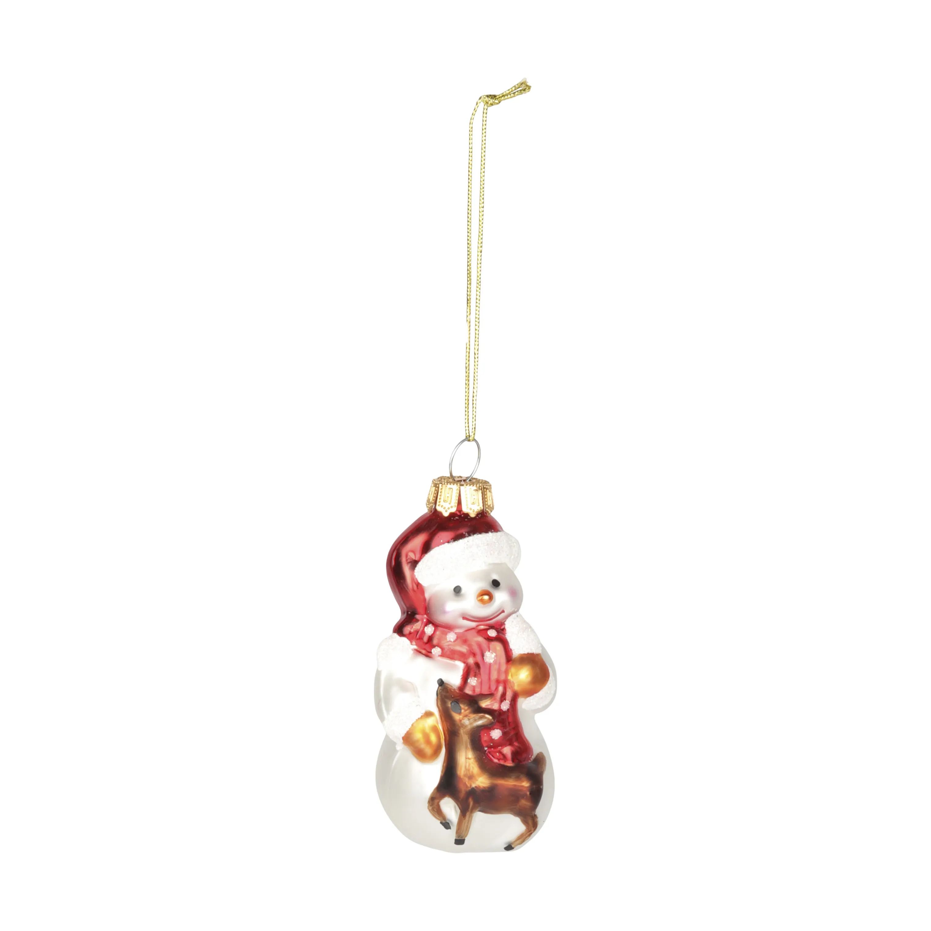 Casa Christmas Julekugler Julekugle - Snemand i Hvid/brun, 1