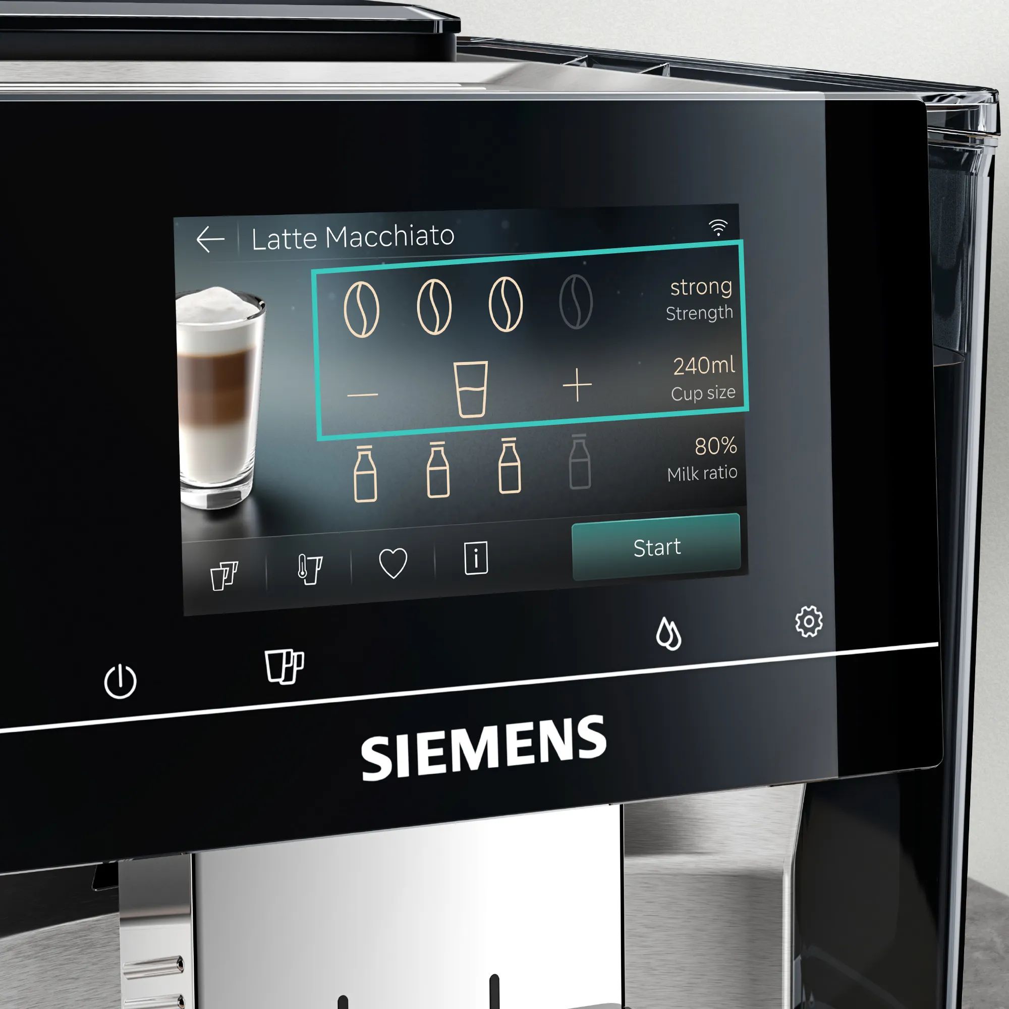 Siemens Espressomaskiner EQ700 iAroma Espressomaskine TQ727E03 i Grå, 4