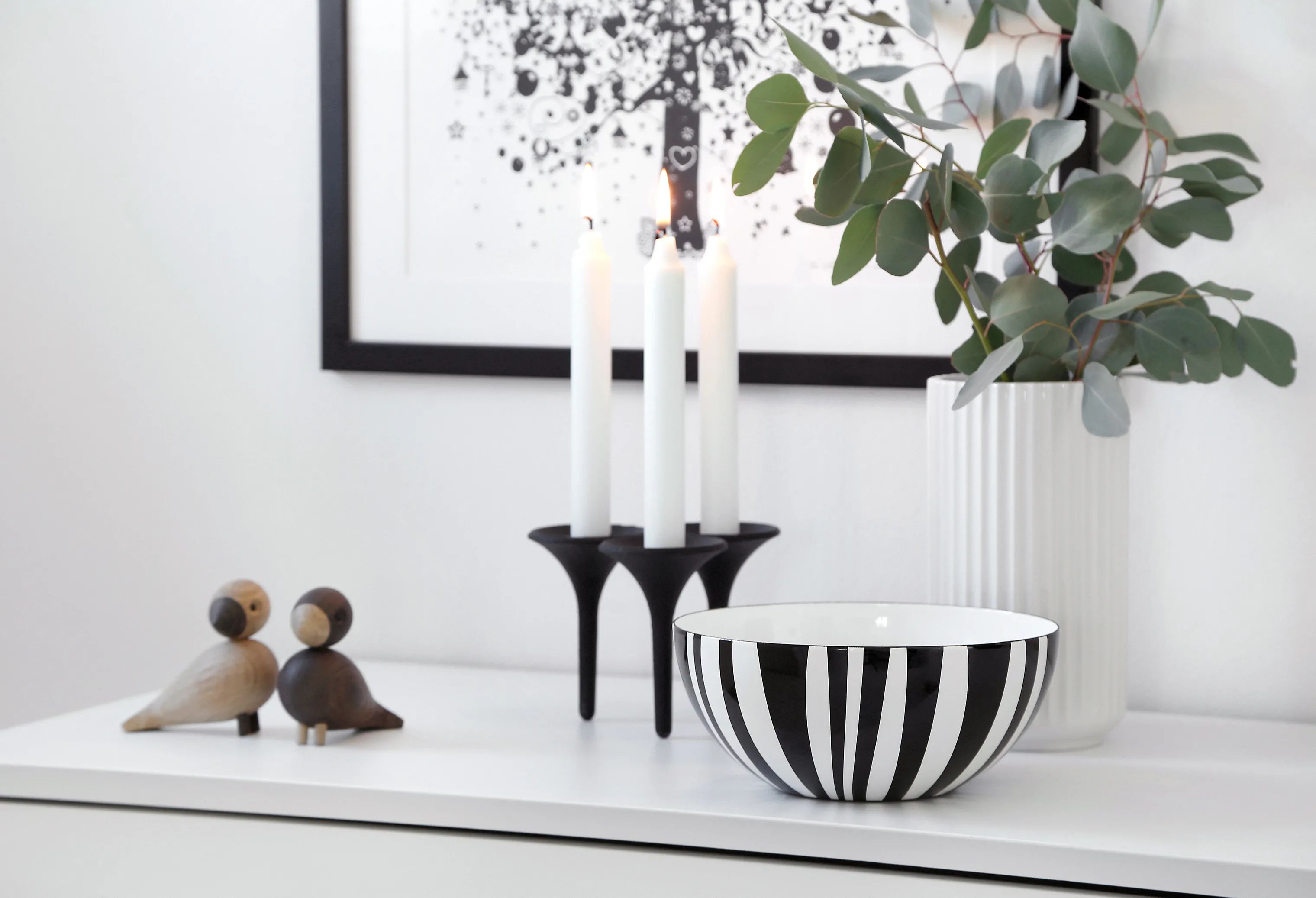 Cathrineholm Salatskåle Stripes Skål i Sort, 24 cm, 2