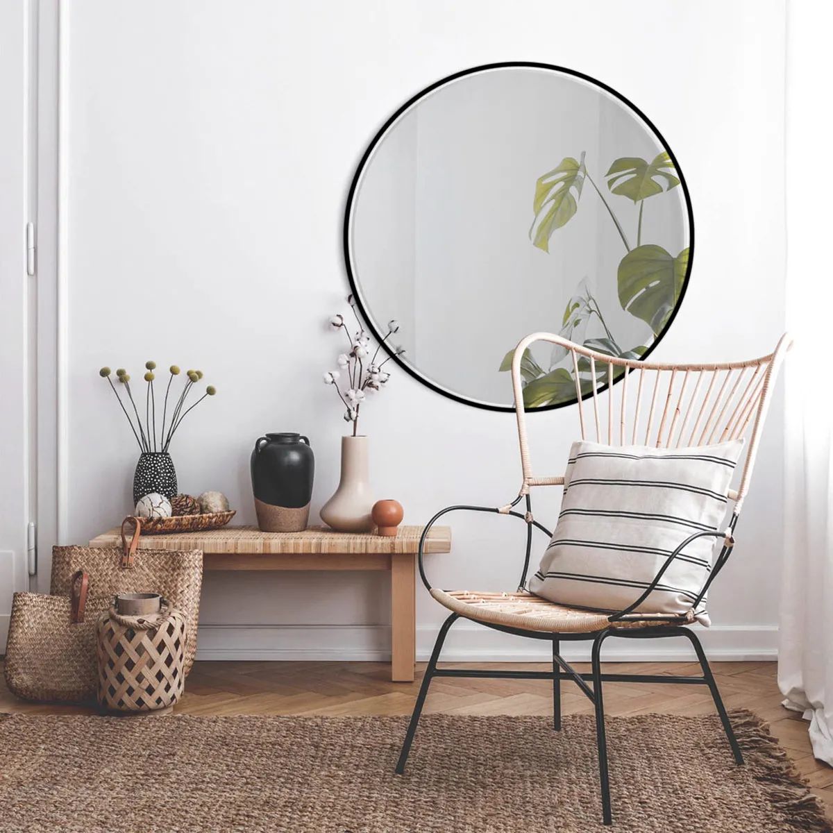 Incado Spejle Circle Spejl i Sort , 60 cm, 2