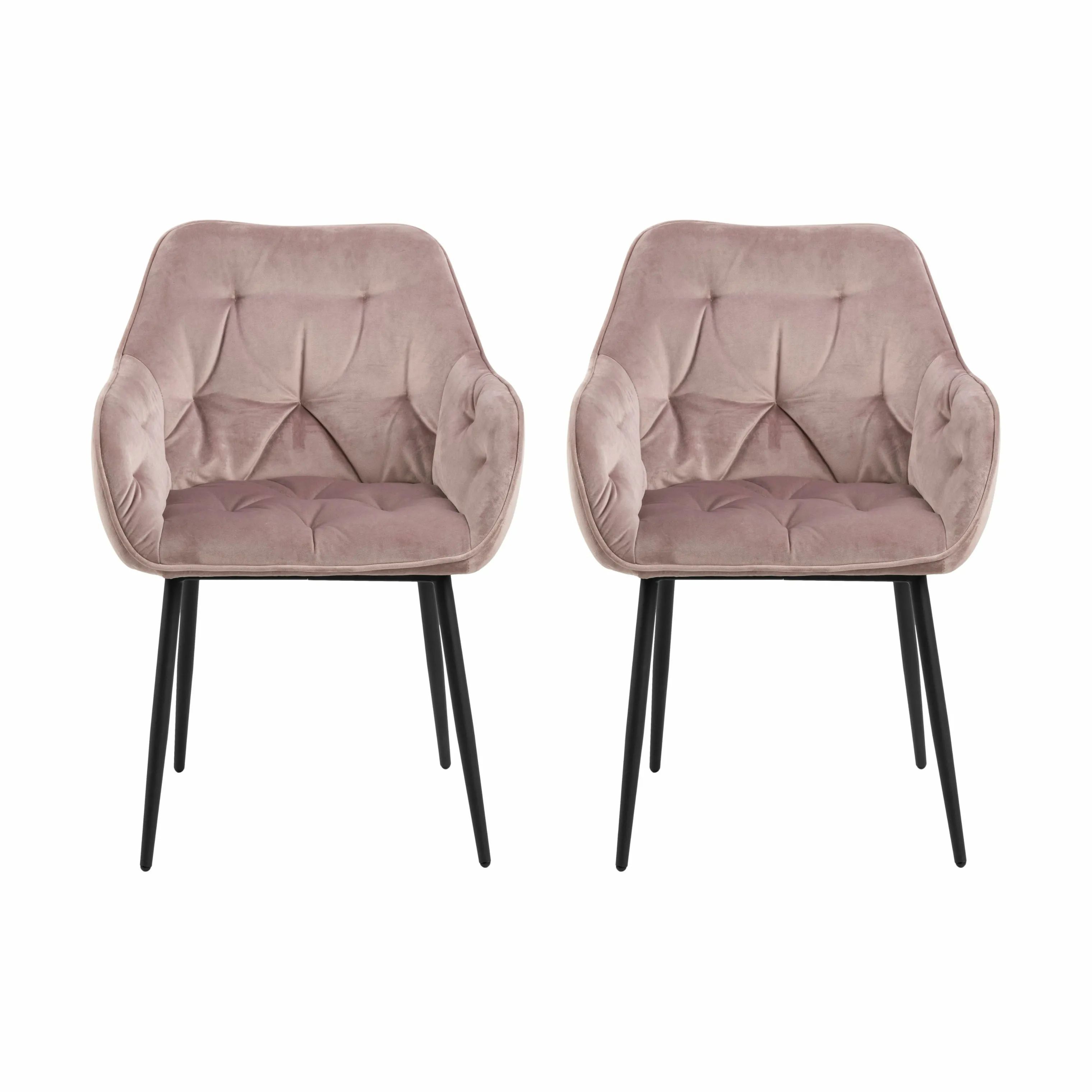 CASA Living Spisebordsstole Brooke Spisebordsstol - 2 stk. i Dusty rose, 1