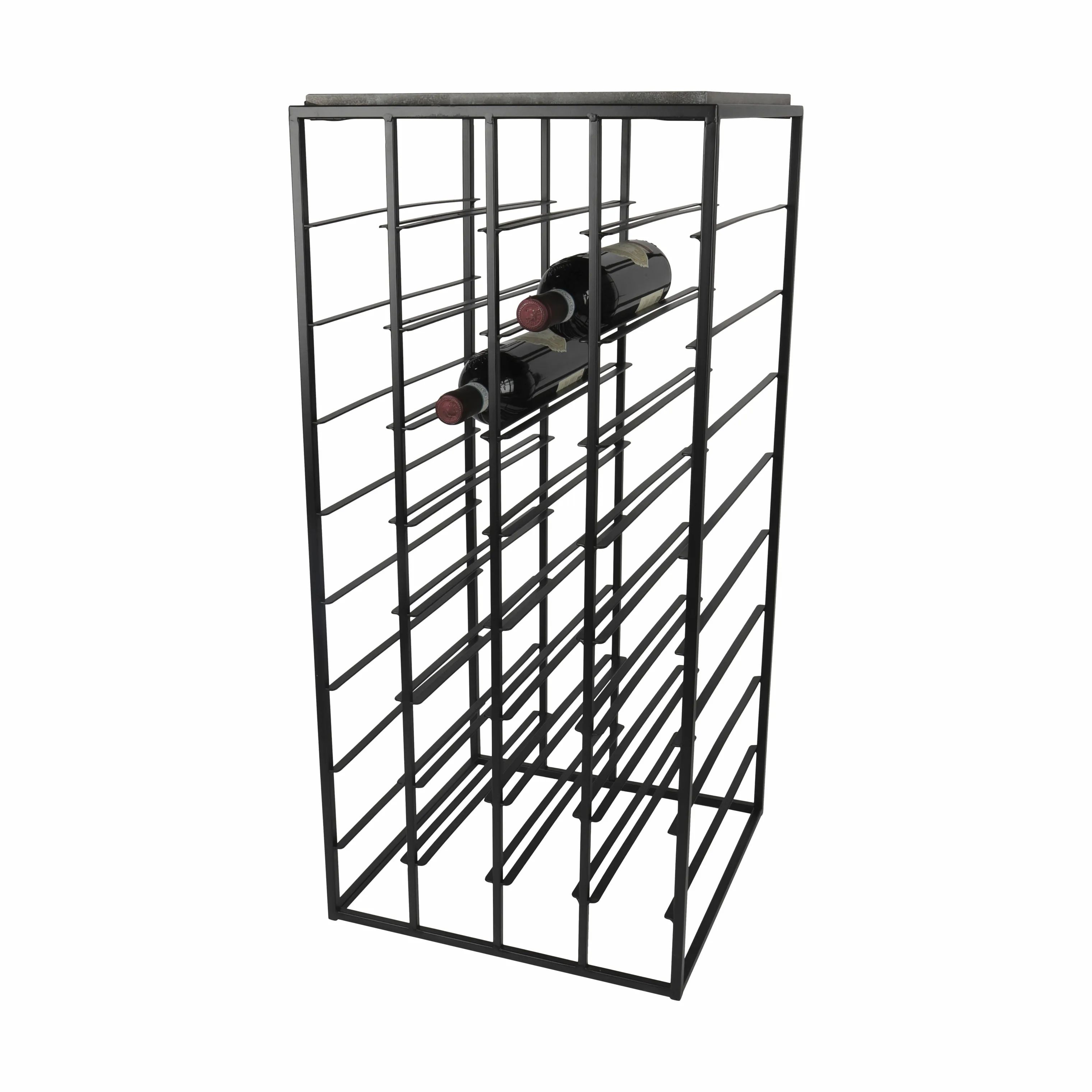 CASA Living Vinreoler Vinreol i Sort, 80 cm, 2