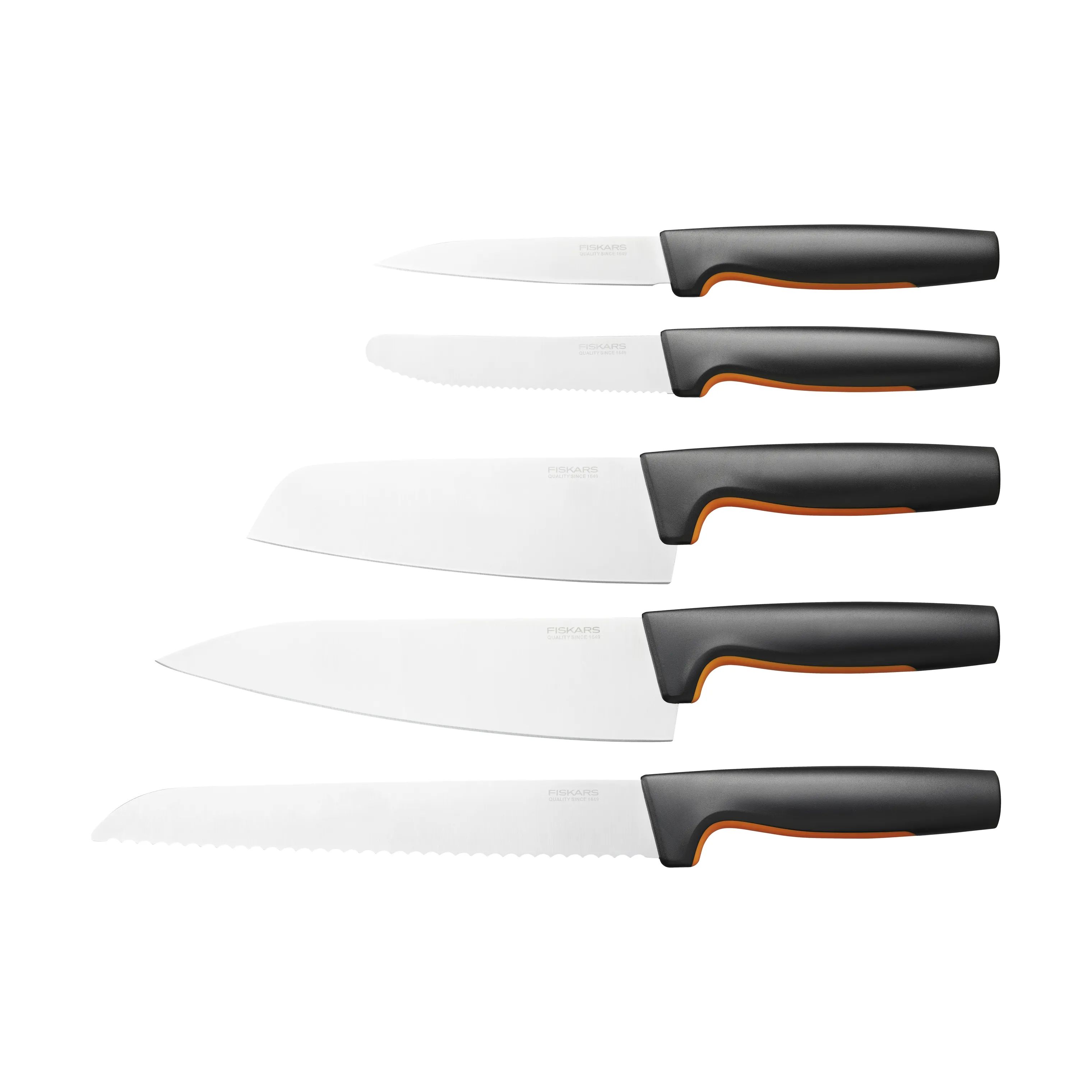 Fiskars Knivsæt Functional Form Knivsæt - 5 dele i Sort/Orange, 1