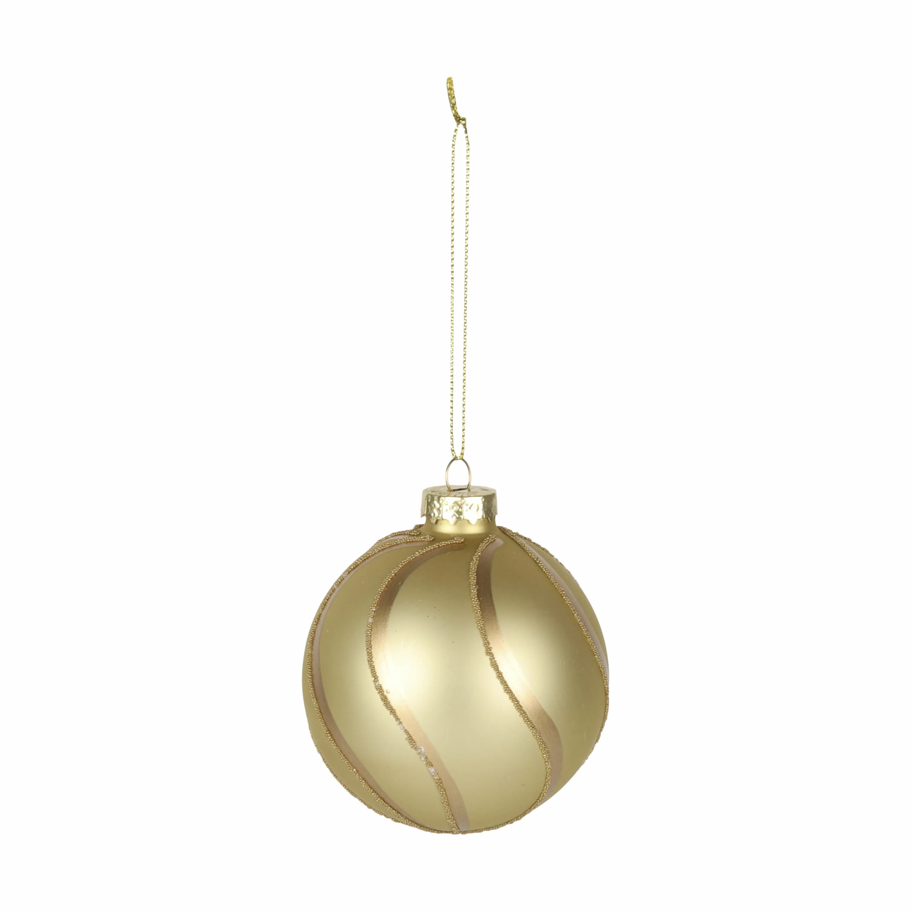 Casa Christmas Julekugler Julekugle i Guldfarvet mat/blank/glimmer, 1
