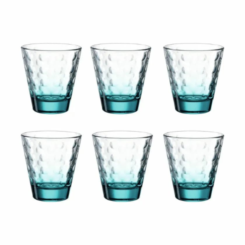 Leonardo Vandglas Leonardo Vandglas - 6 stk. i Klar/turkis, 21.5 cl, 1