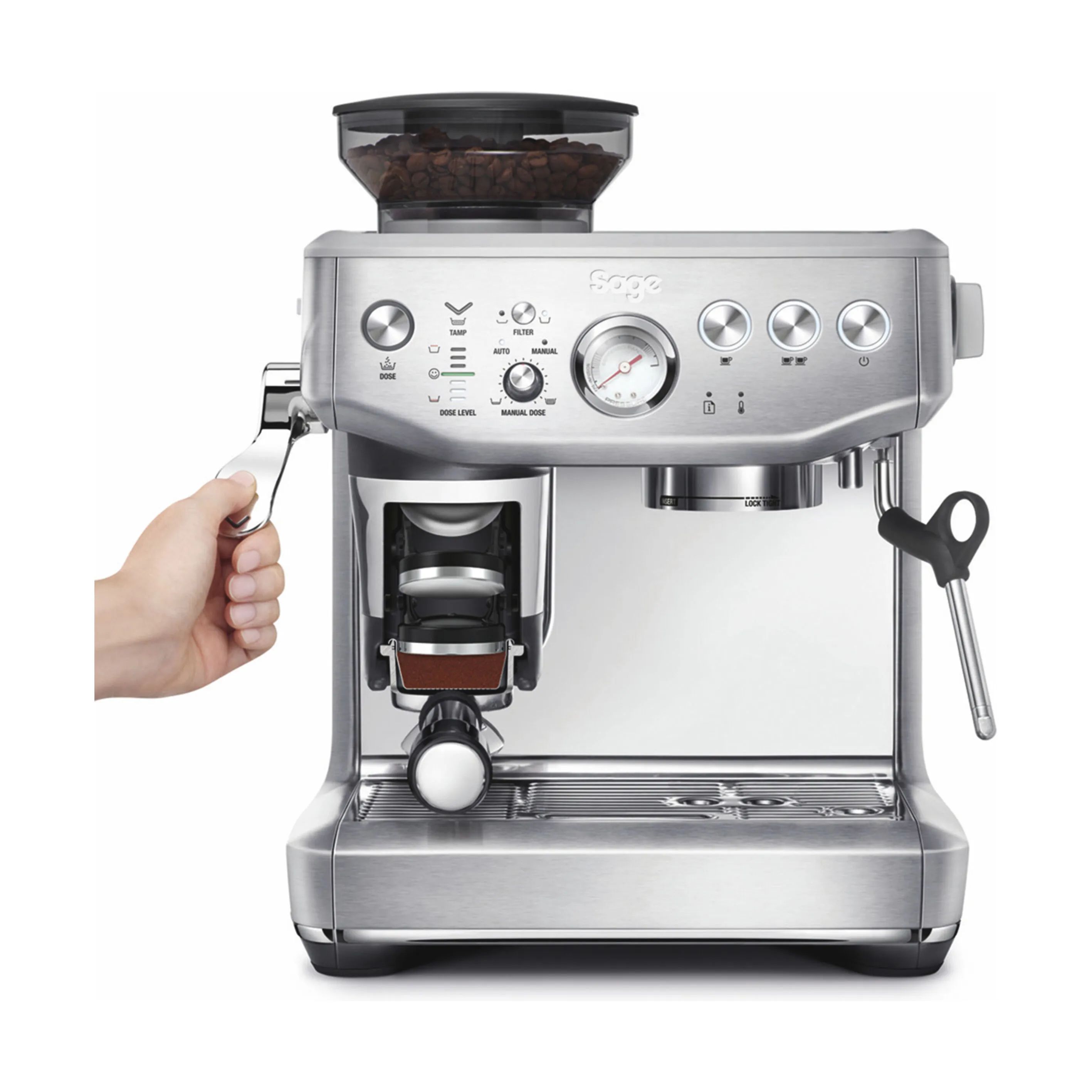 Sage Espressomaskiner The Barista Express Impress Espressomaskine i Børstet stål, 4
