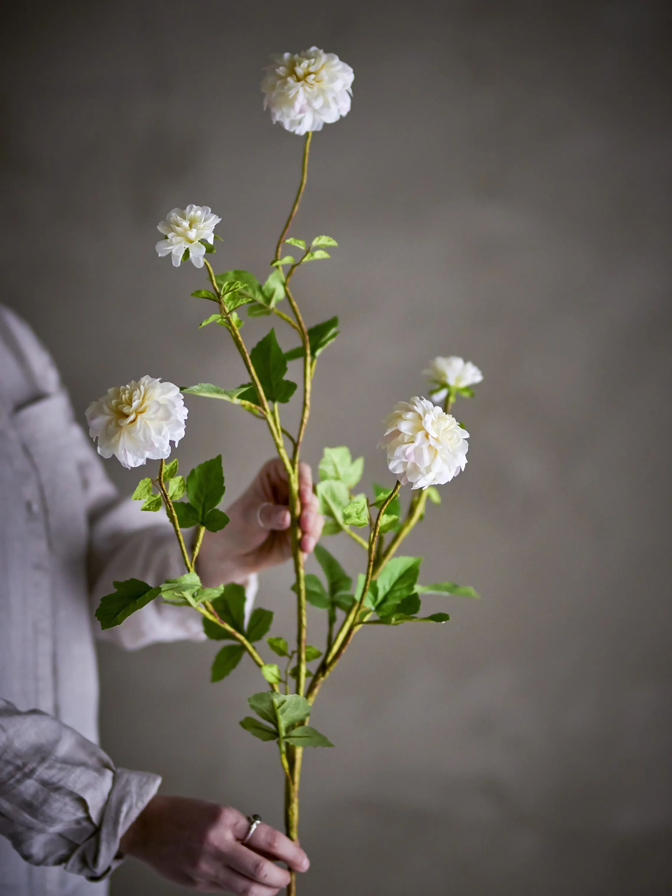 Bloomingville Kunstige blomster Kunstig blomst - Chrysantemum stilk i Hvid, 3