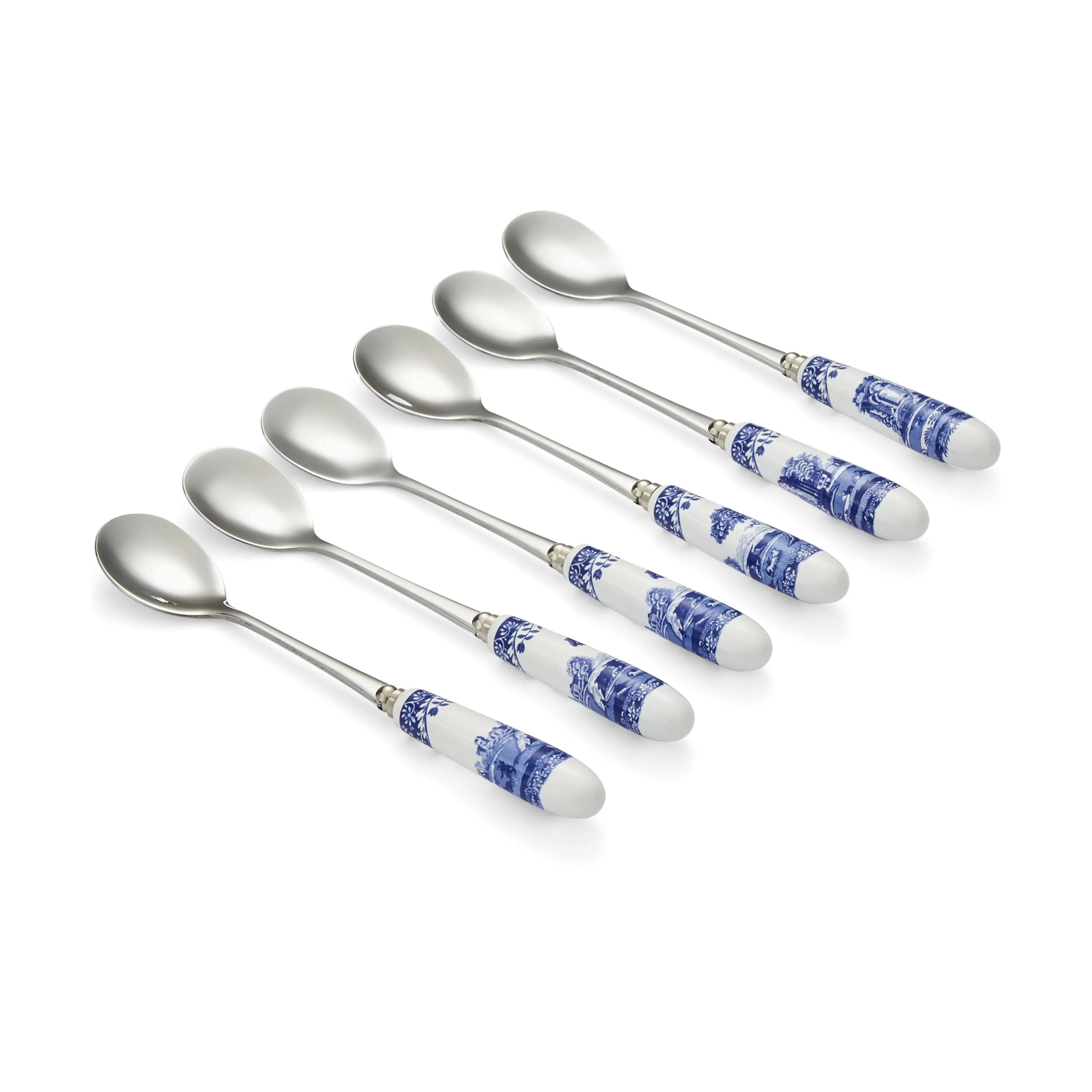 Spode Dessertskeer Blue Italian Dessertskeer - 6 stk. i Blå/Hvid, 1