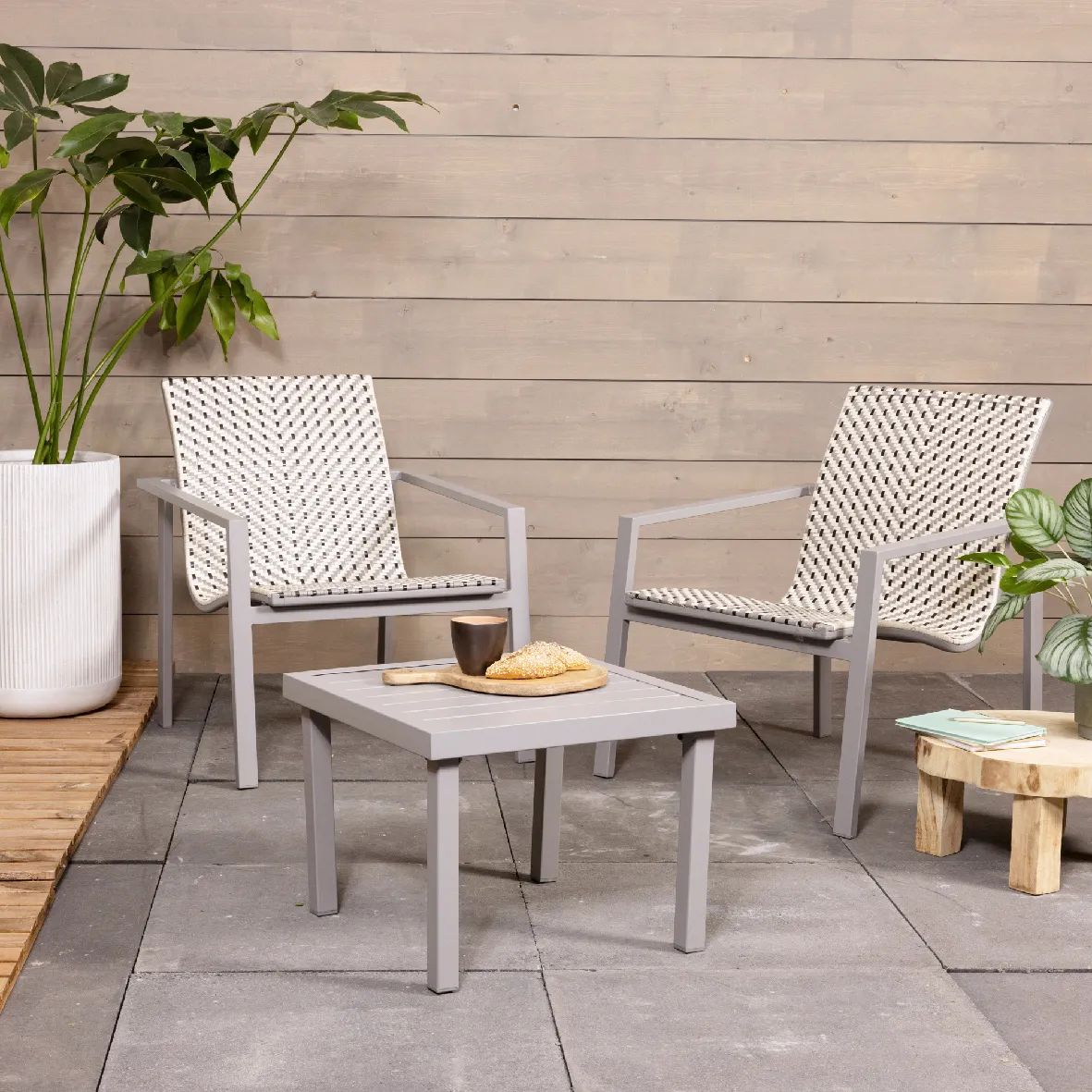 CASA Living Loungesæt Haveloungesæt - 3 dele i Grå, 2