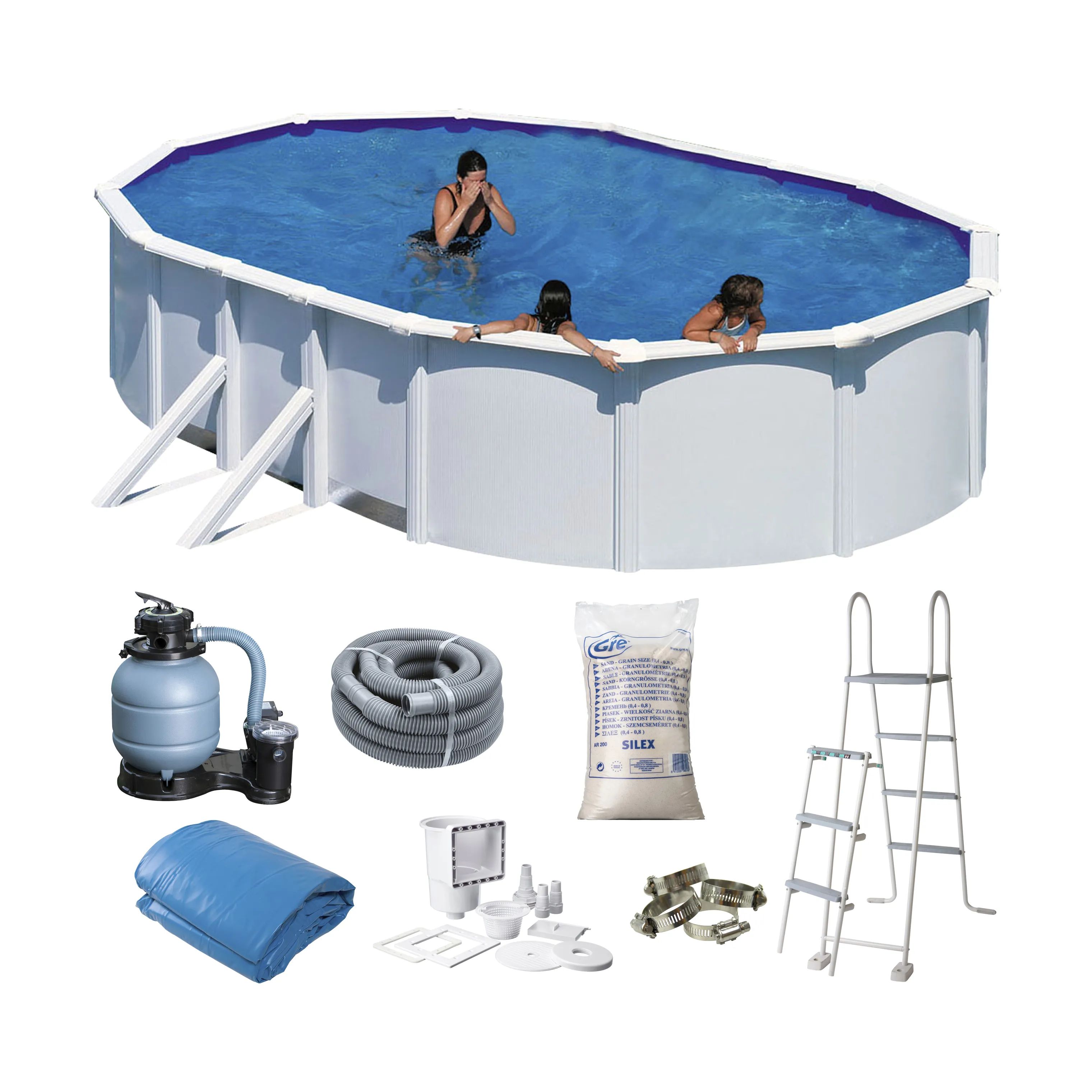 Swim & Fun Pools Fritstående Pool i Hvid, 3