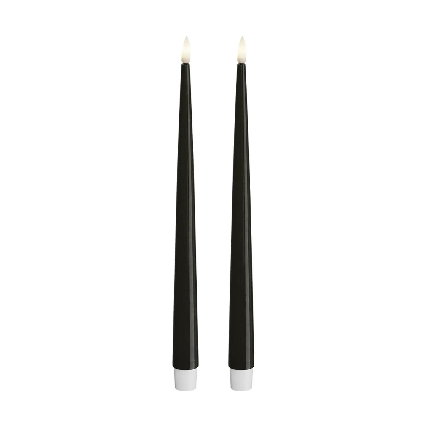 Deluxe Homeart LED-lys Real Flame LED Kertelys - 2 stk. i Mørk Grøn, 28 cm, 1