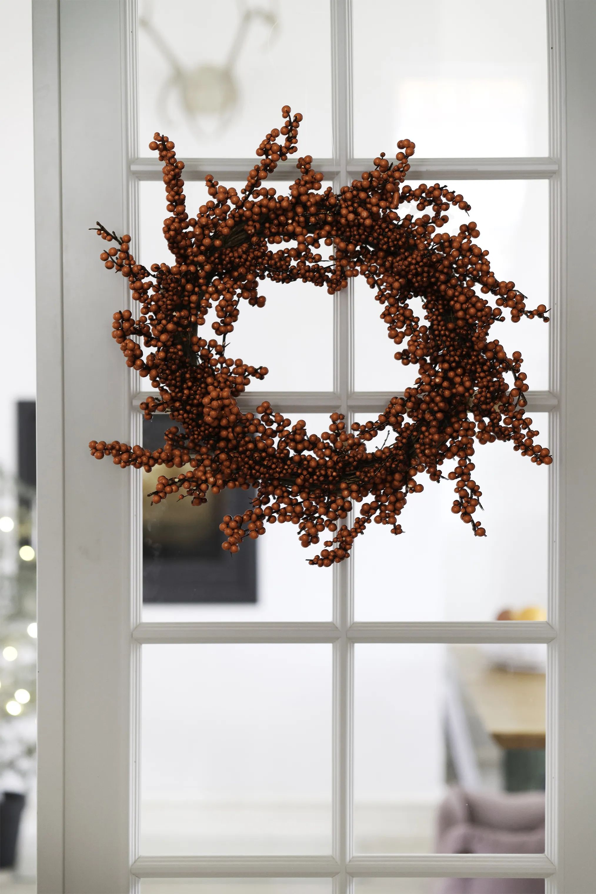 Casa Christmas Kunstige planter Kunstigt Kristtornekrans i Rød, 2