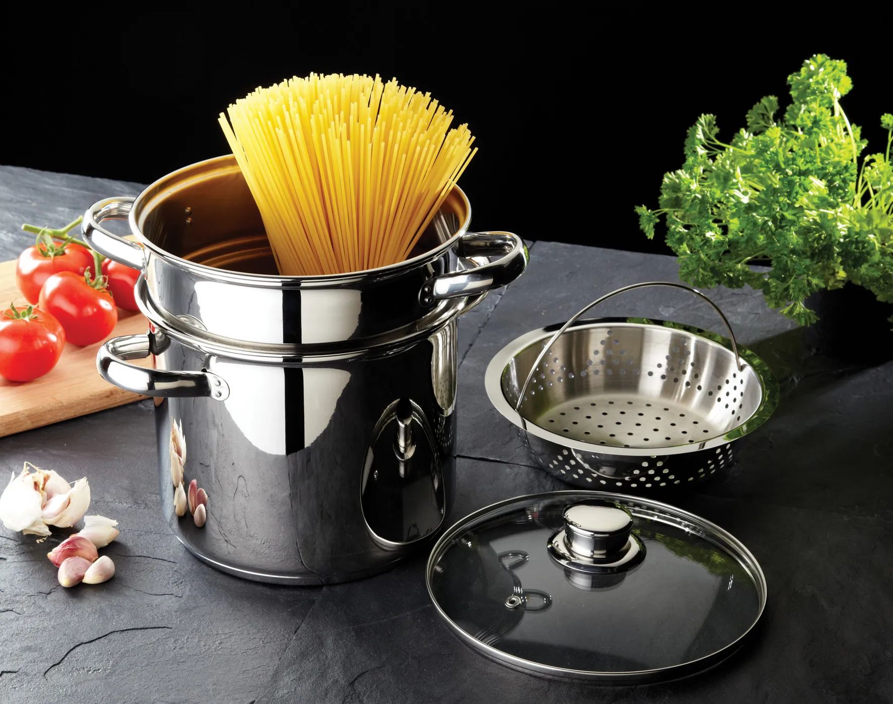 KitchenCraft Gryder World of Flavours Pastagryde - 4 dele i Grå, 3