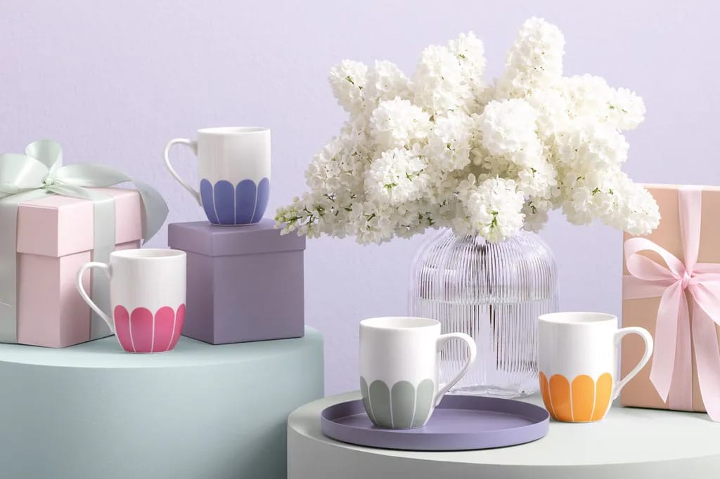 Villeroy & Boch Krus og kopper med hank Fleur Cassis Krus i Hvid/pink, 3
