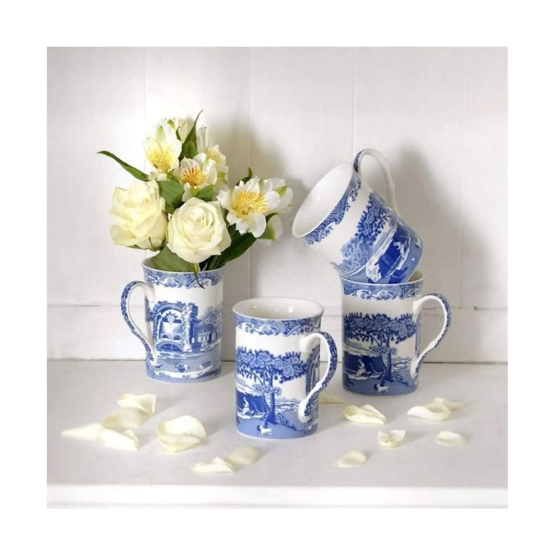 Spode Krus og kopper med hank Blue Italian Blue Italien Krus - 4 stk. i Multifarvet, 2