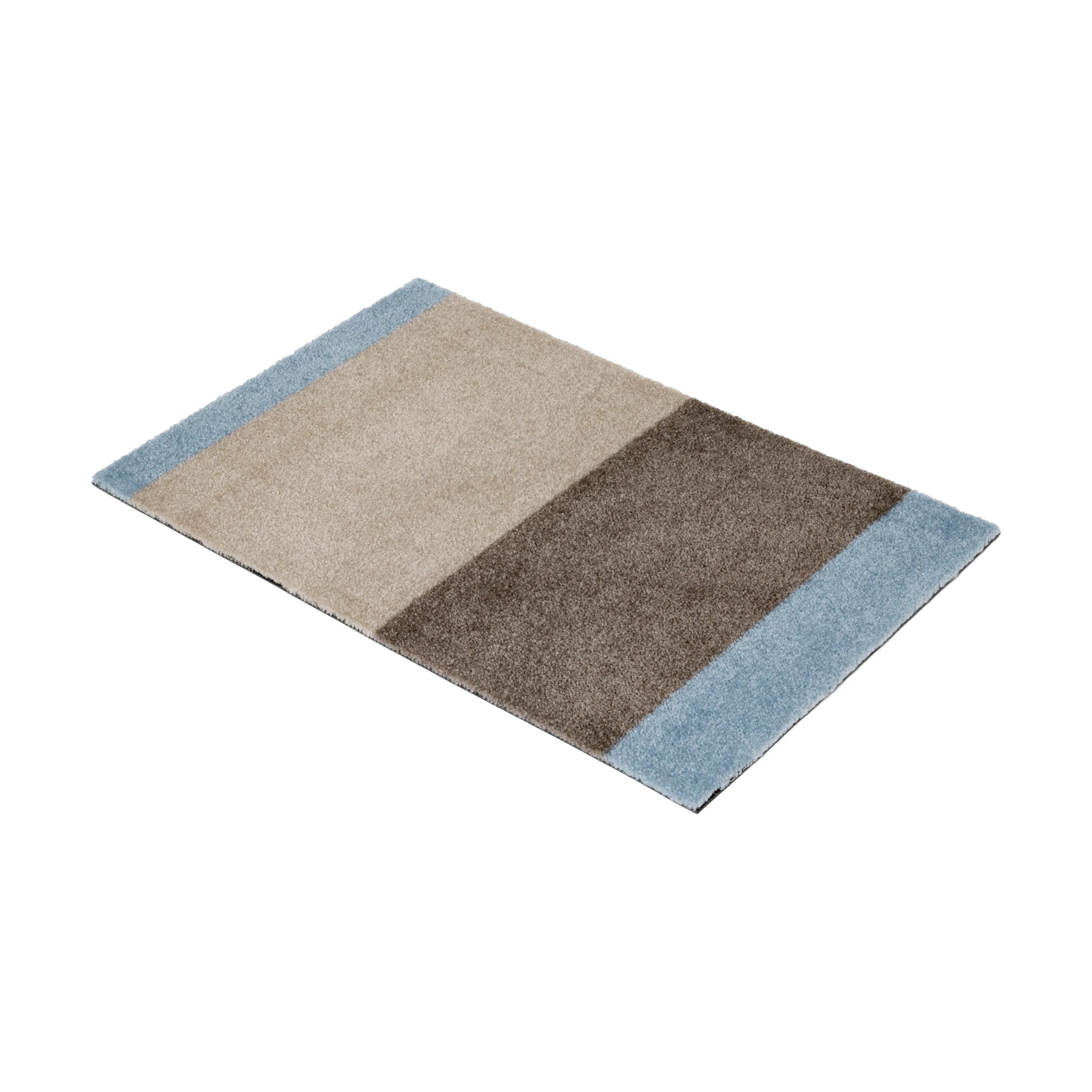 Tica Copenhagen Dørmåtter Stripes Horisontal Gulvmåtte i Ivory/Sand/Blå, B40 x L60 cm, 4