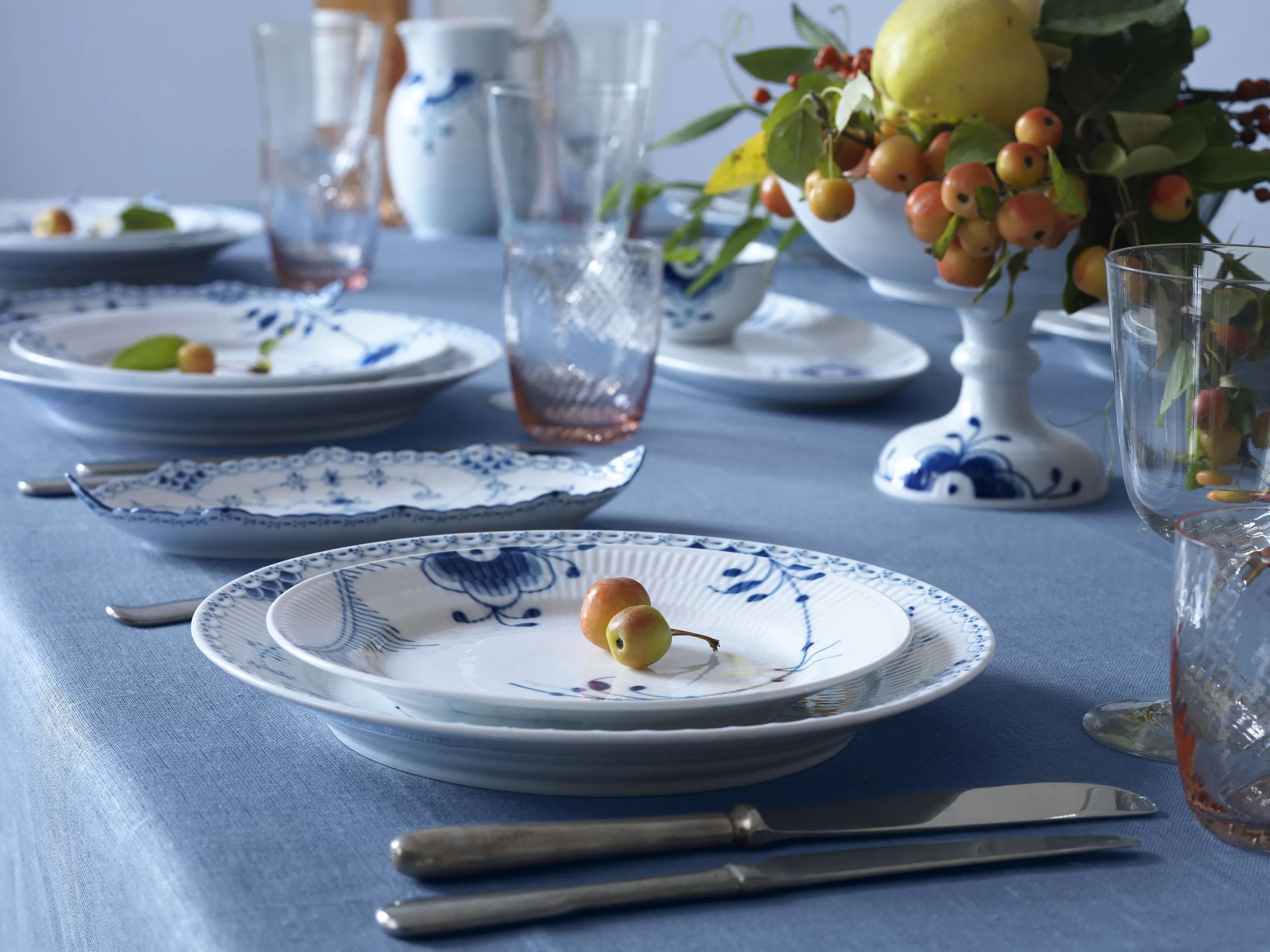 Royal Copenhagen Frokosttallerkener Blå Mega Riflet Frokosttallerken #2 i Frokosttallerken #2, 2