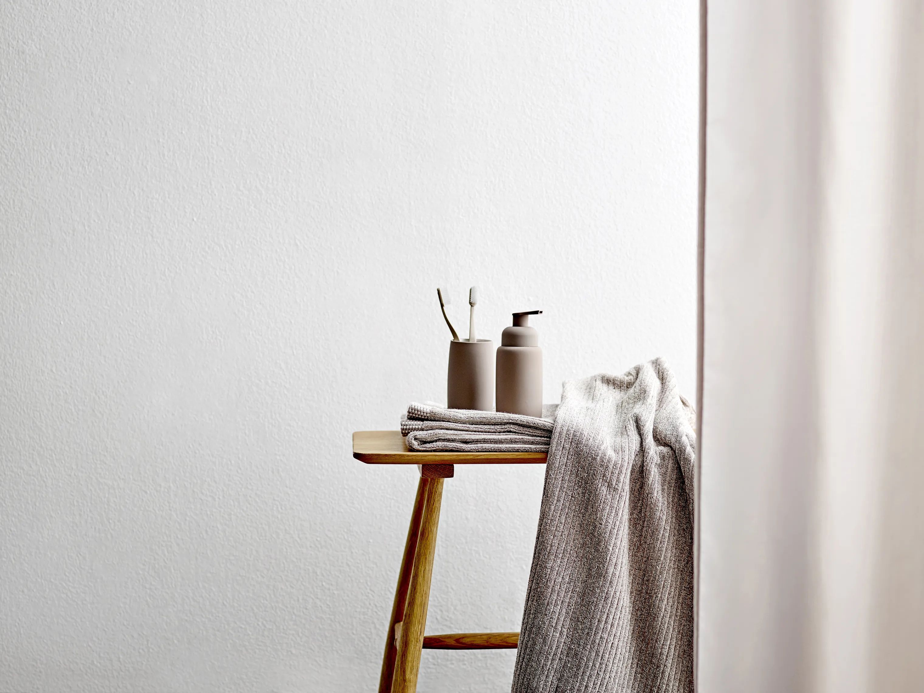 Södahl Badeforhæng Comfort Badeforhæng i Beige, B180 x L220 cm, 2